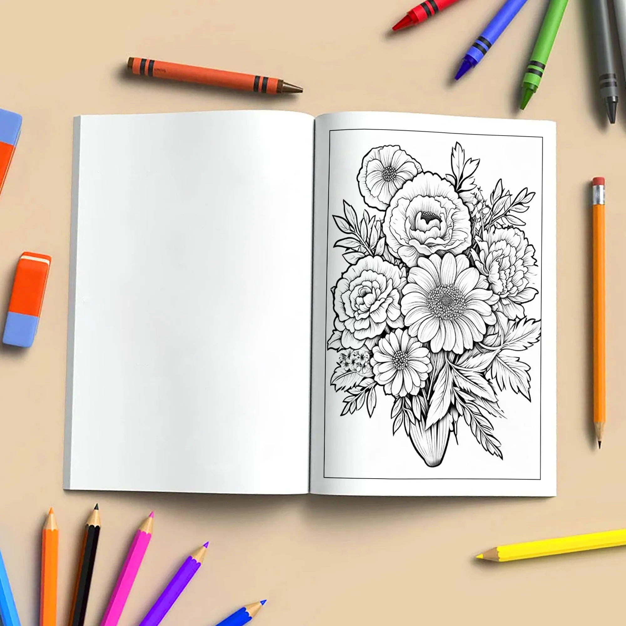 Blooming Bouquet Floral Coloring Pages – 48 Pages – Beautiful Flower Arrangements – For Adults - image 4