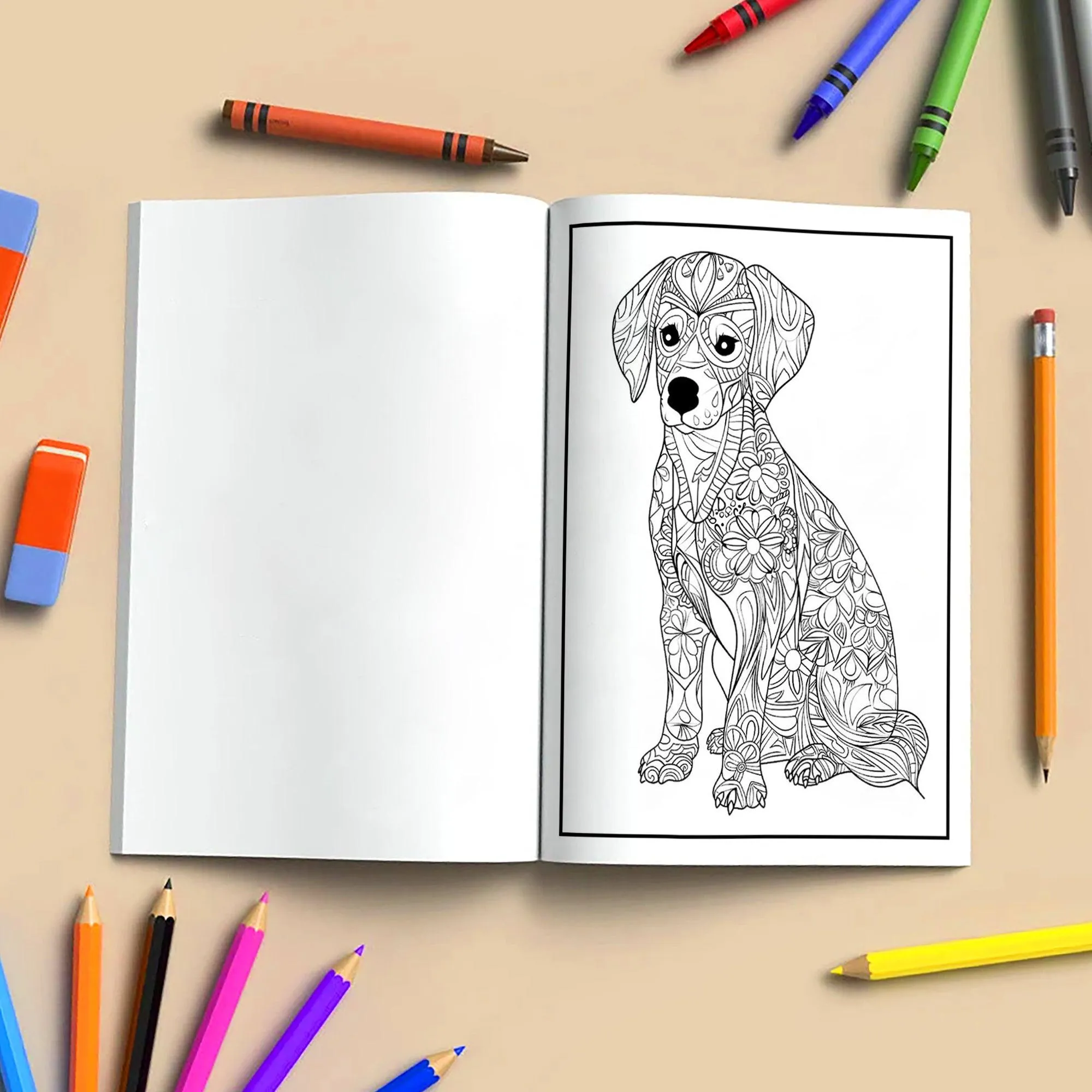 Mandala Dogs in Bloom Coloring Pages – 48 Floral Mandala Dog Designs for Adults - image 4