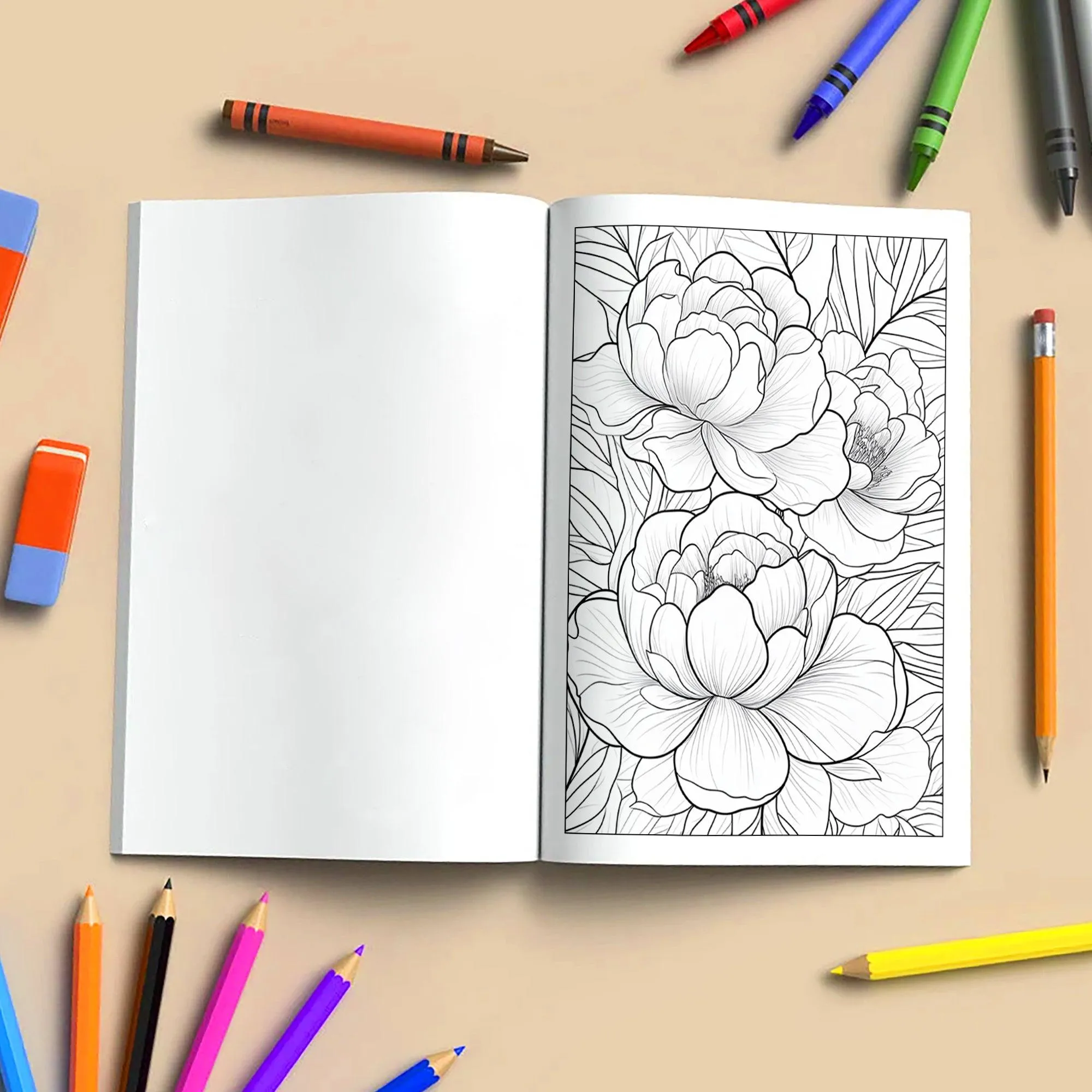 Peony Dreams Garden Coloring Pages – 48 Pages – Timeless Floral Art, Blooming Peonies, Graceful Designs – For Adults - image 4