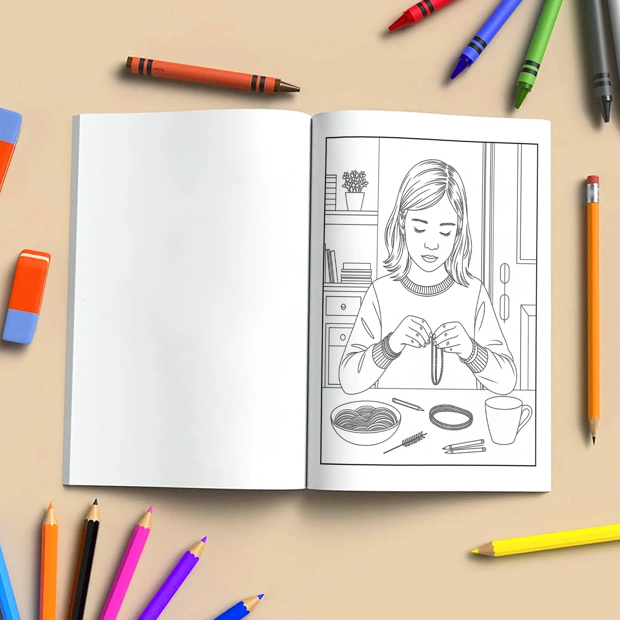 Soft Moments Coloring Pages – 48 Cozy Girl Vibes for Adults - image 4