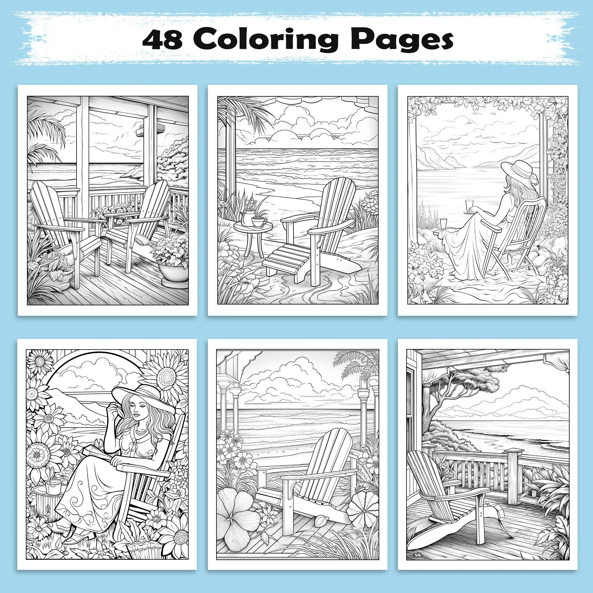 Aloha Breeze – Hawaii Beach Coloring Pages – 48 Tropical Relaxation Designs for Adults - image 2