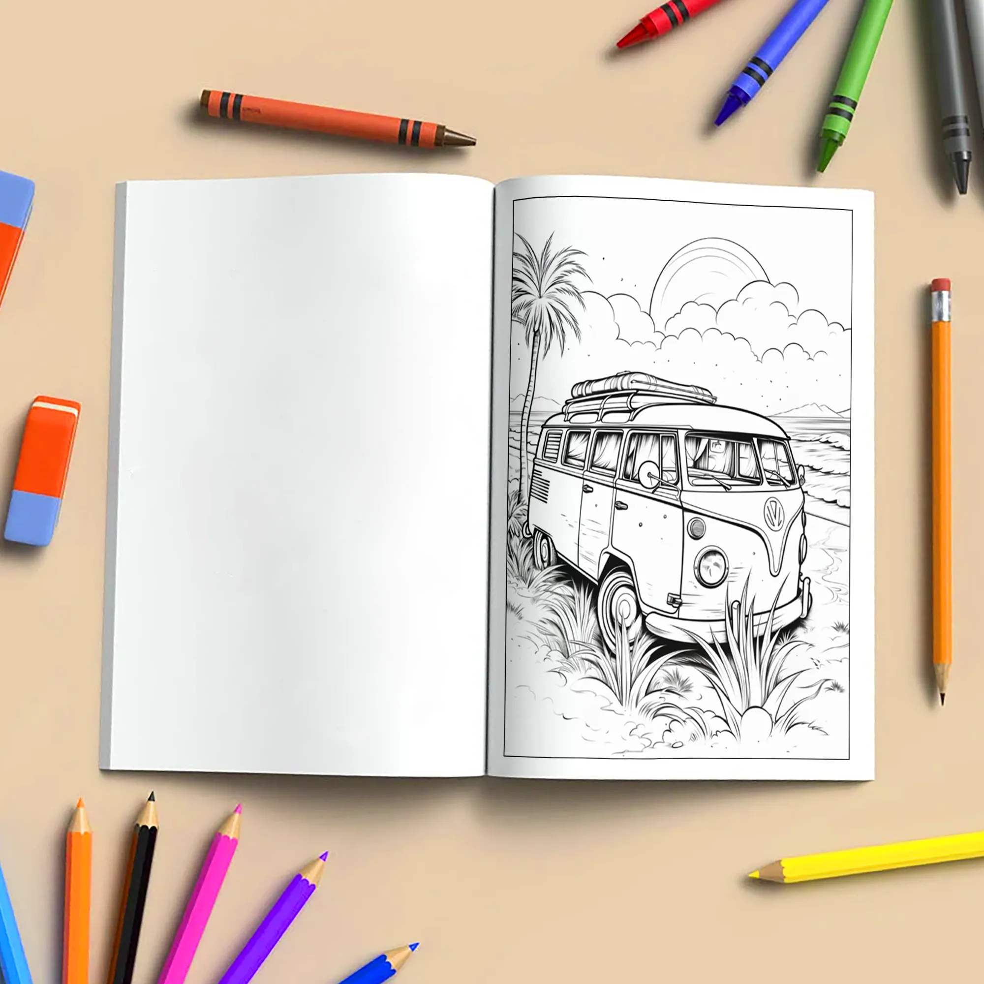 Tranquil Shores Hawaii Coloring Pages – 48 Serene Ocean and Palm Tree Scenes for Adults - image 4