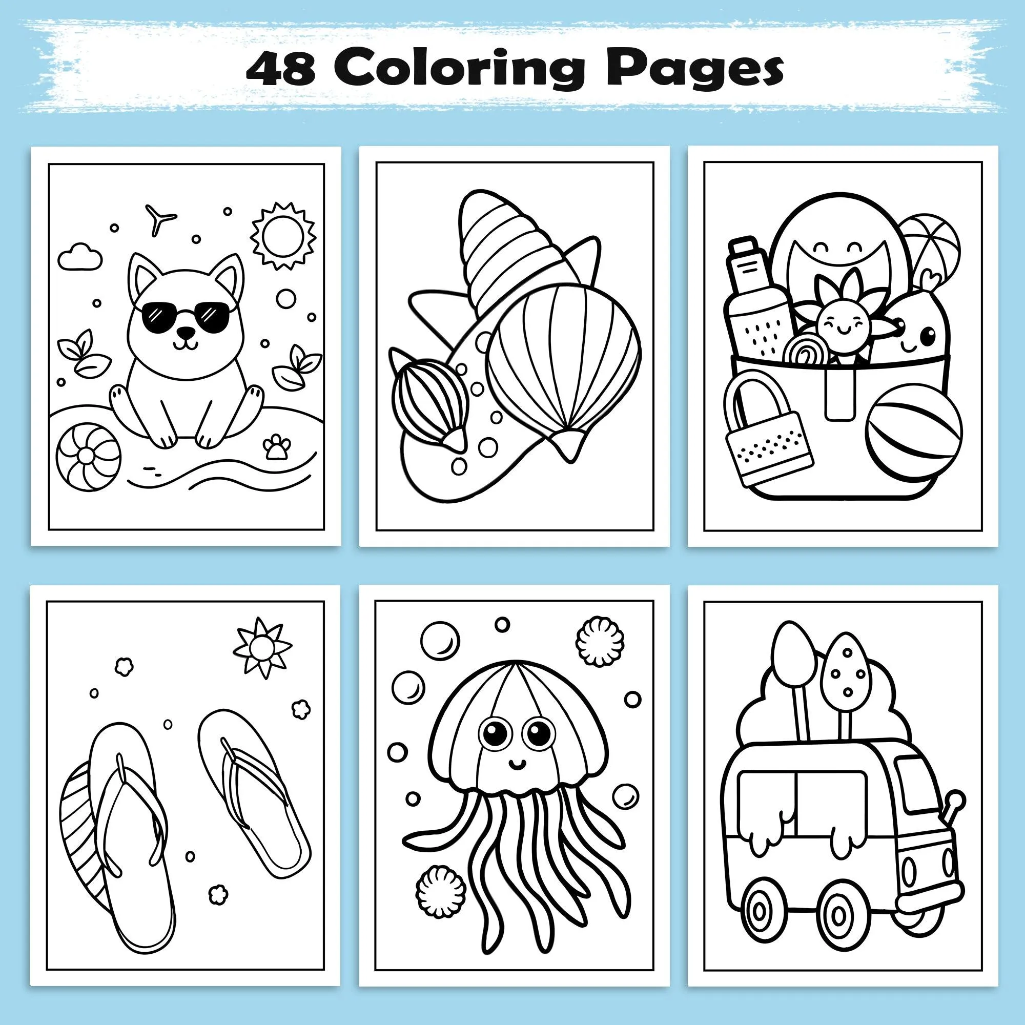 Hawaiian Fun Days Coloring Pages – 48 Cute Beach and Island Activities for Kids - image 2