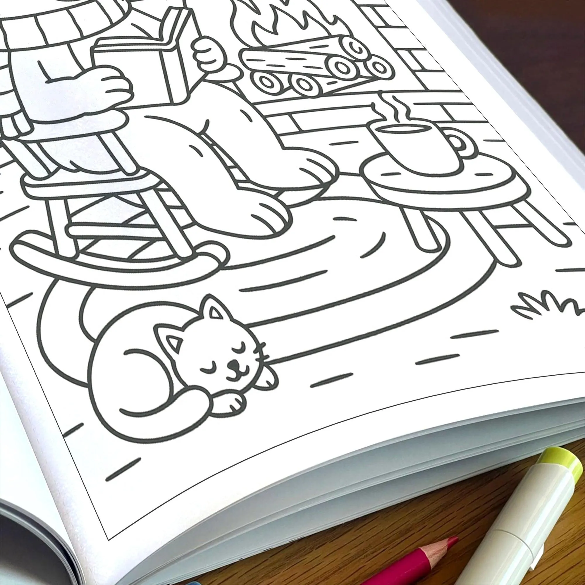 Cozy Cabin Bear – Animal Coloring Pages – 48 Pages – Warm, Rustic, Woodland Vibes – For Kids - image 6