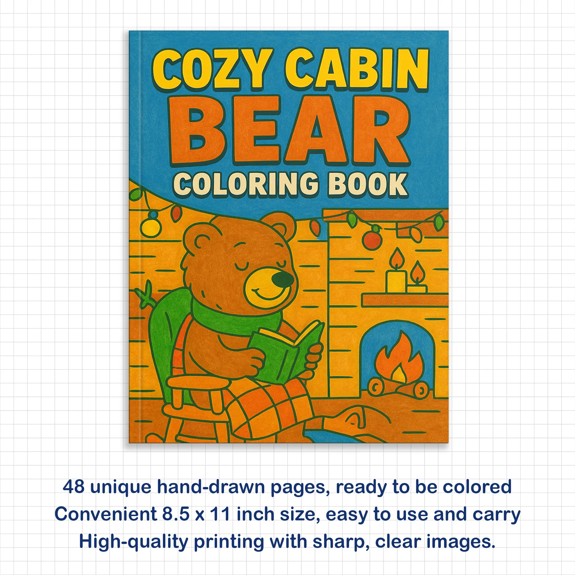 Cozy Cabin Bear – Animal Coloring Pages – 48 Pages – Warm, Rustic, Woodland Vibes – For Kids - image 4