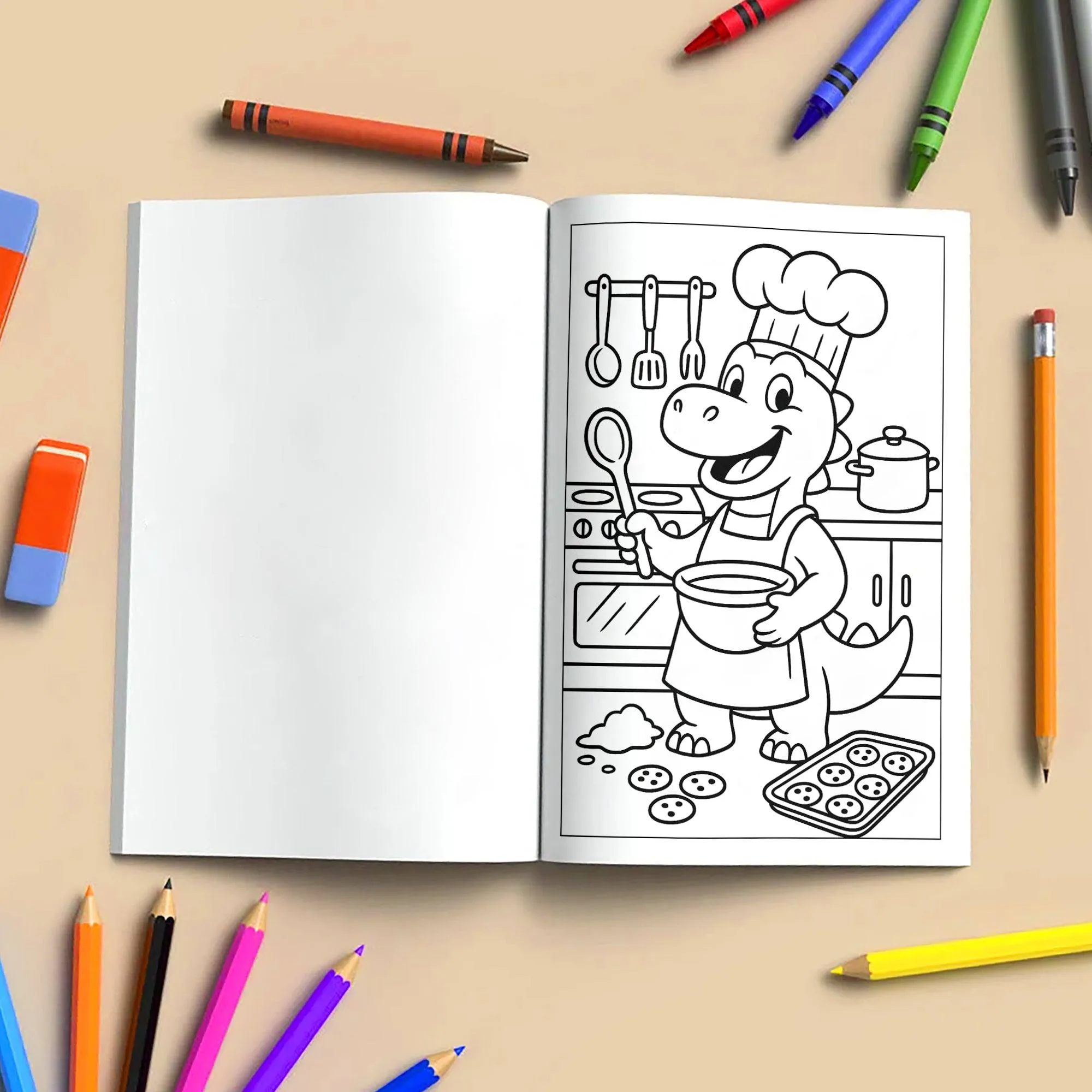 Dino Jobs Adventure Coloring Pages – 48 Pages – Funny, Imaginative, Career-Themed Scenes – For Kids - image 6