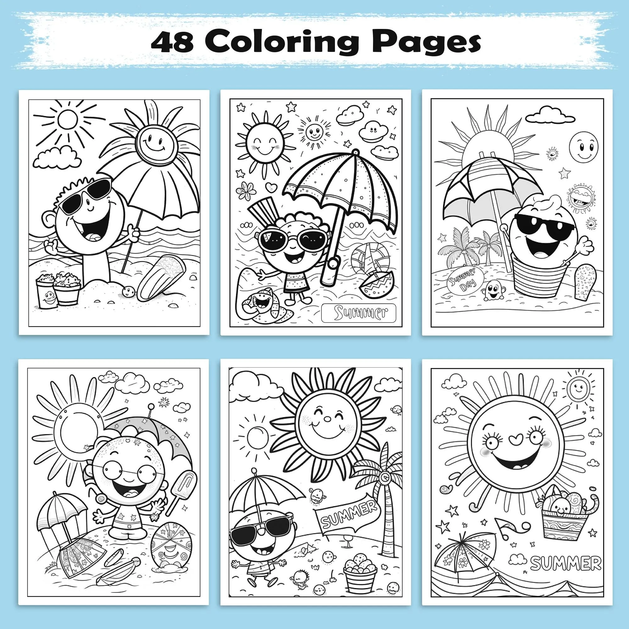 Kawaii Island Fun Hawaii Coloring Pages – 48 Adorable Beach and Ocean Illustrations for Kids - image 2