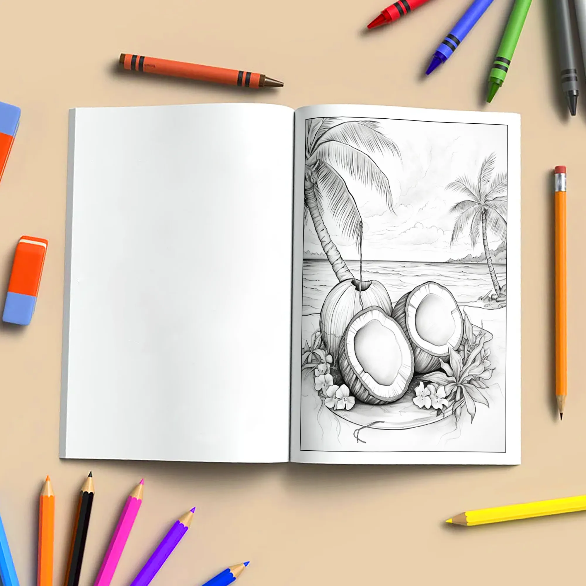 Coconut Dreams Hawaii Coloring Pages – 48 Tropical Beach Scenes for Adults - image 4