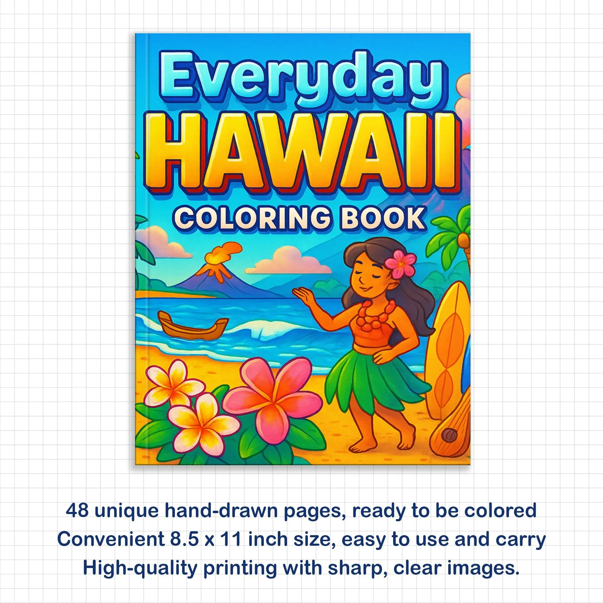 Everyday Hawaii – Hawaii Coloring Pages – 48 Pages – Island Life, Daily Moments, Local Fun – For Kids - image 3