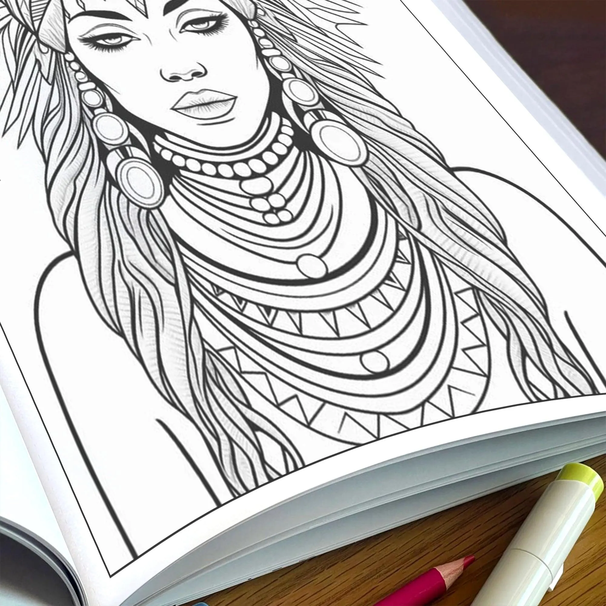 Crowned in Culture –Black Girls Coloring Pages – 48 Pages – Black Girl Magic, Regal Braids, and Cultural Beauty for Kids - image 5