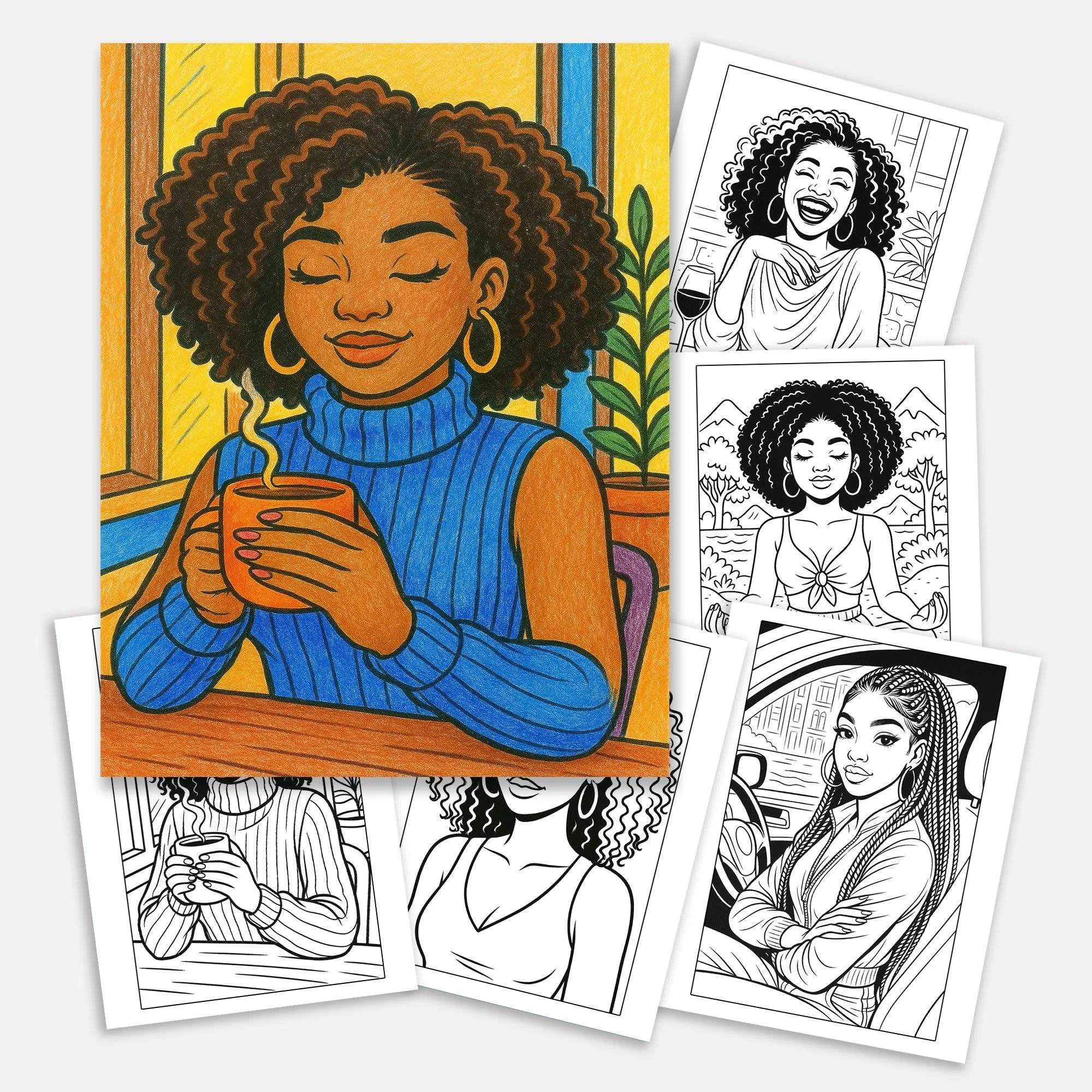 Confident Beauty Black Women Coloring Pages – 48 Pages – Bold, Empowering, Self-Love Portraits – For Adults - image 2