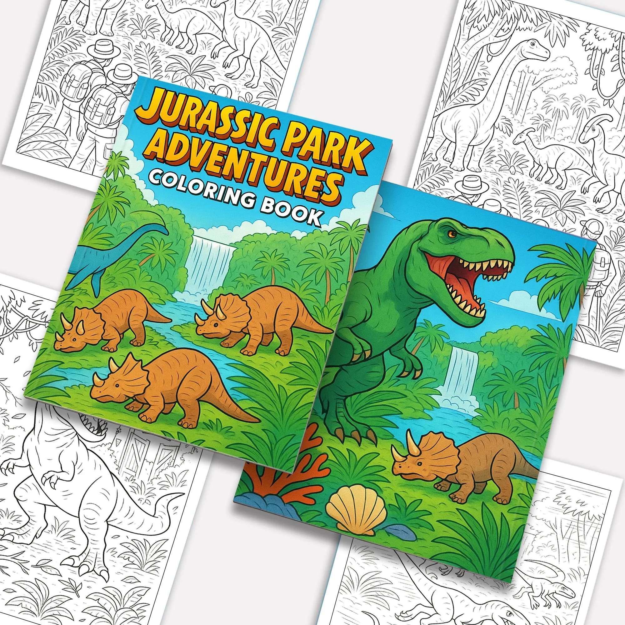 Jurassic Park Adventures – Dinosaur Coloring Pages – 48 Pages �� Exciting, Wild, Prehistoric Fun – For Kids