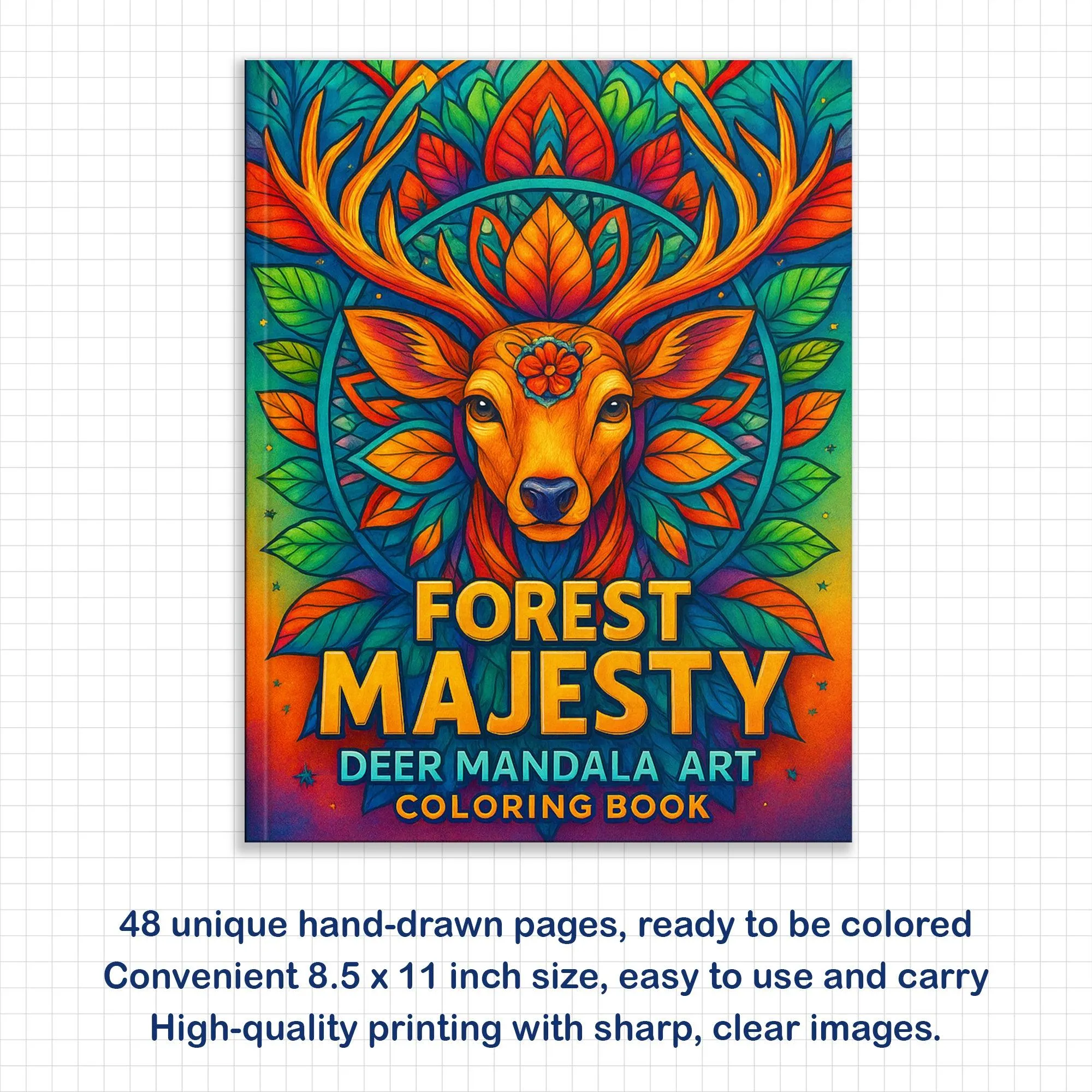 Forest Majesty – Deer Mandala Art Coloring Pages – 48 Pages – Intricate Forest Animal Designs – For Adults - image 2
