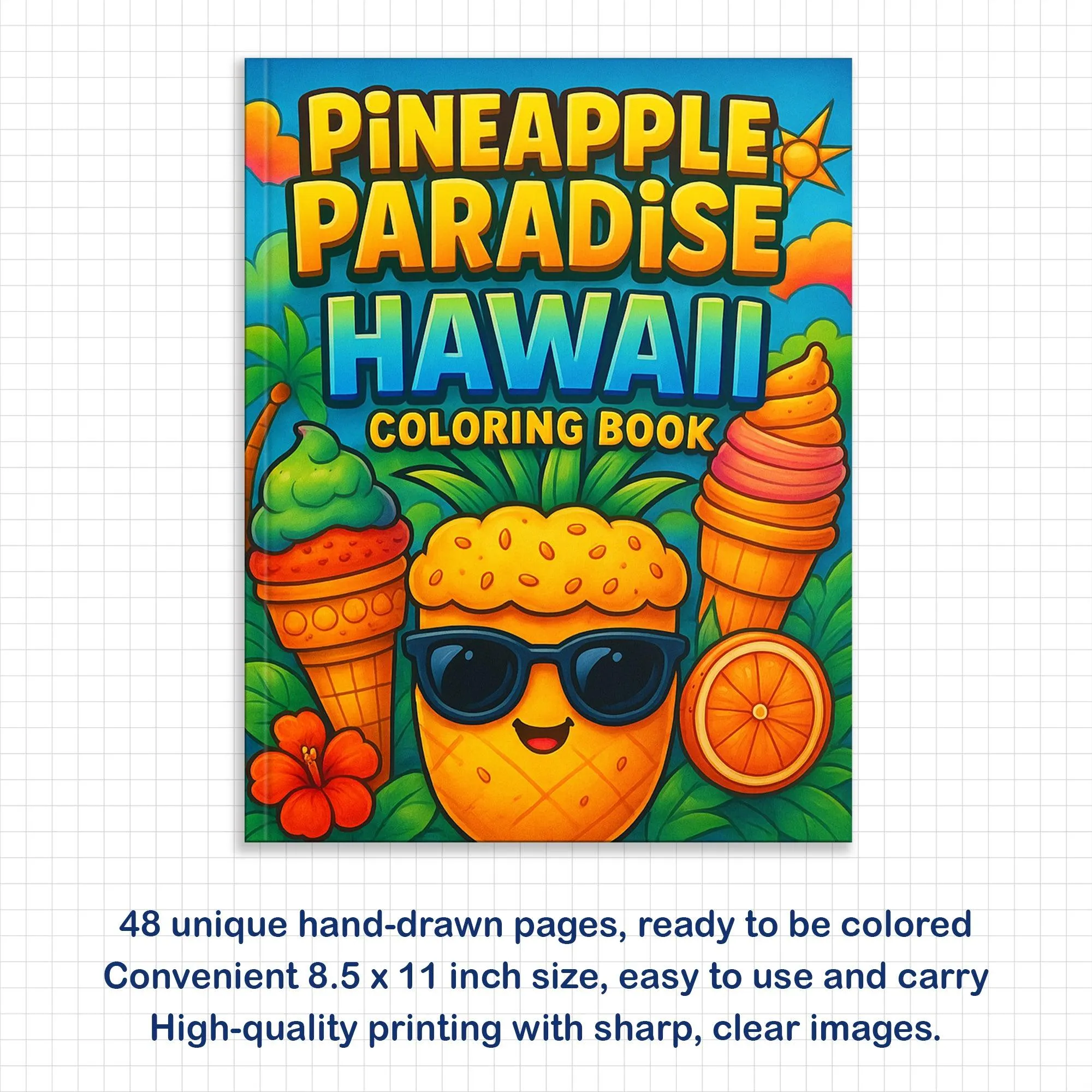 Pineapple Paradise Hawaii Coloring Pages – 48 Fun Summer Scenes for Kids - image 3