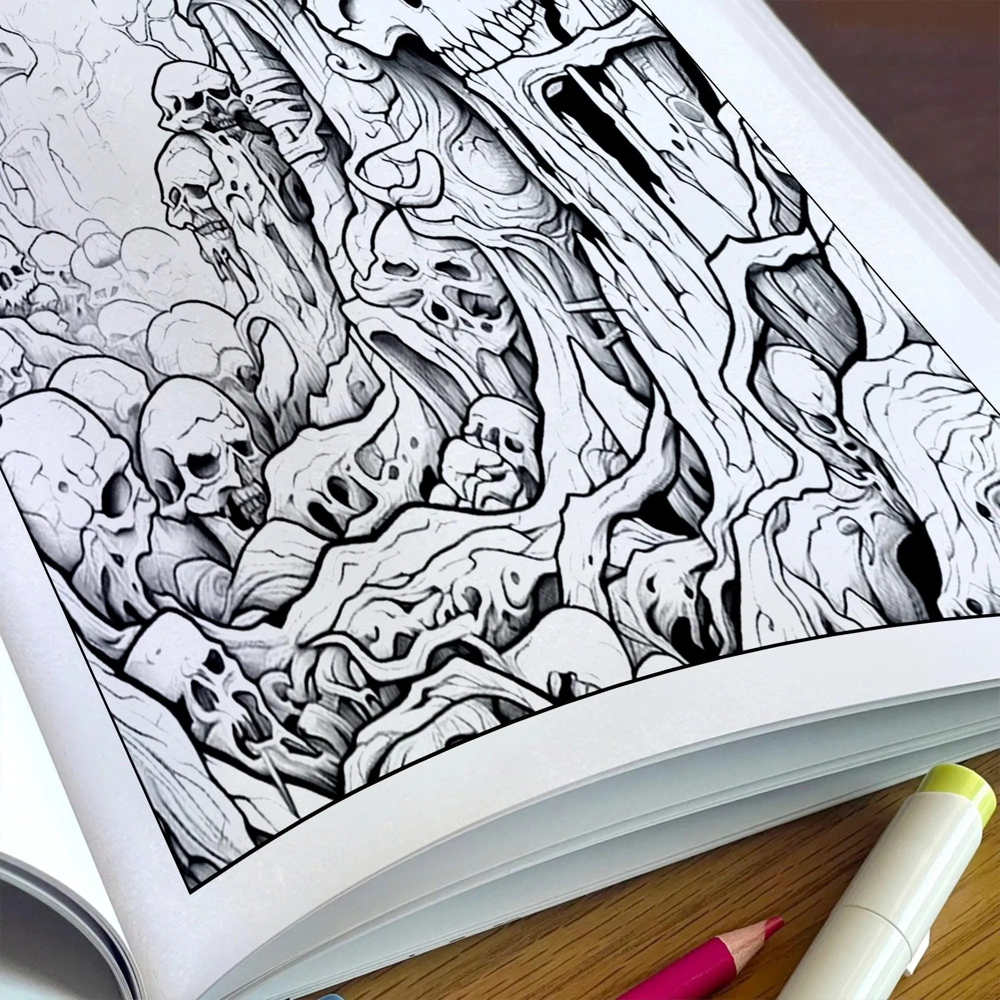 Whispers of the Dead Coloring Pages – 48 Gothic Skull Designs – For Adults - image 5