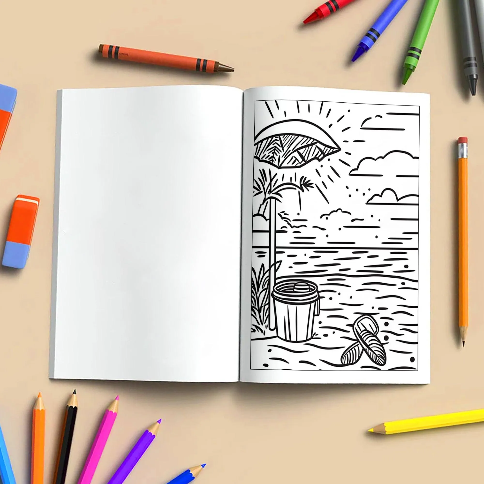 Coastal Joy Hawaii Coloring Pages – 48 Pages – Tropical Fun, Surfboards, Sea Life – For Kids - image 4
