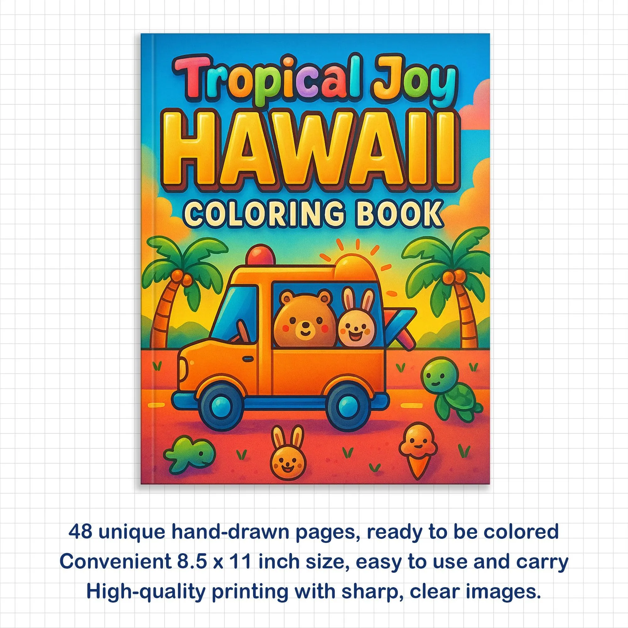 Tropical Joy Hawaii Coloring Pages – 48 Fun and Cute Summer Scenes for Kids - image 3