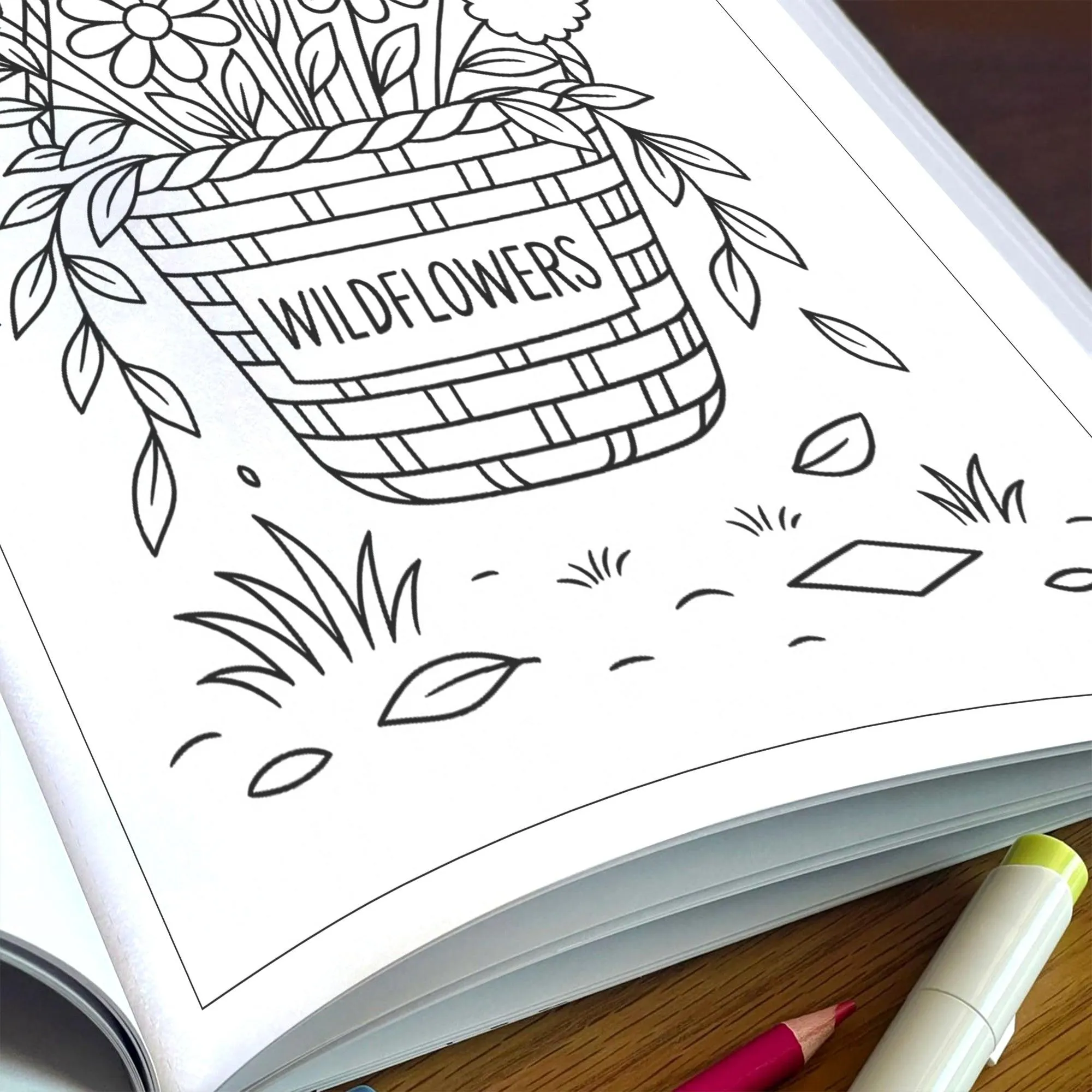 Wildflower Hanging Basket – Flower Coloring Pages – 48 Pages – Gentle, Rustic, Garden-Inspired Beauty – For Adults - image 6