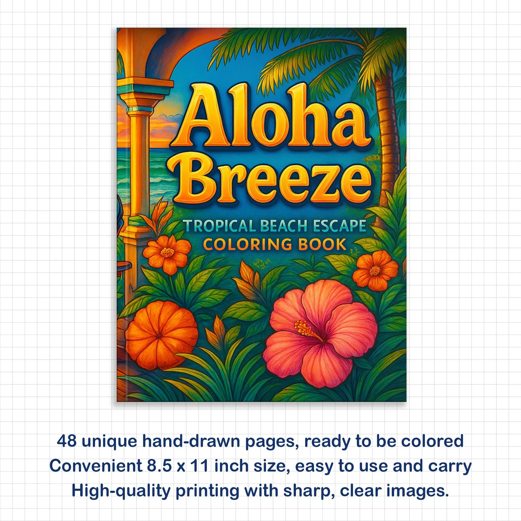 Aloha Breeze – Hawaii Beach Coloring Pages – 48 Tropical Relaxation Designs for Adults - image 3