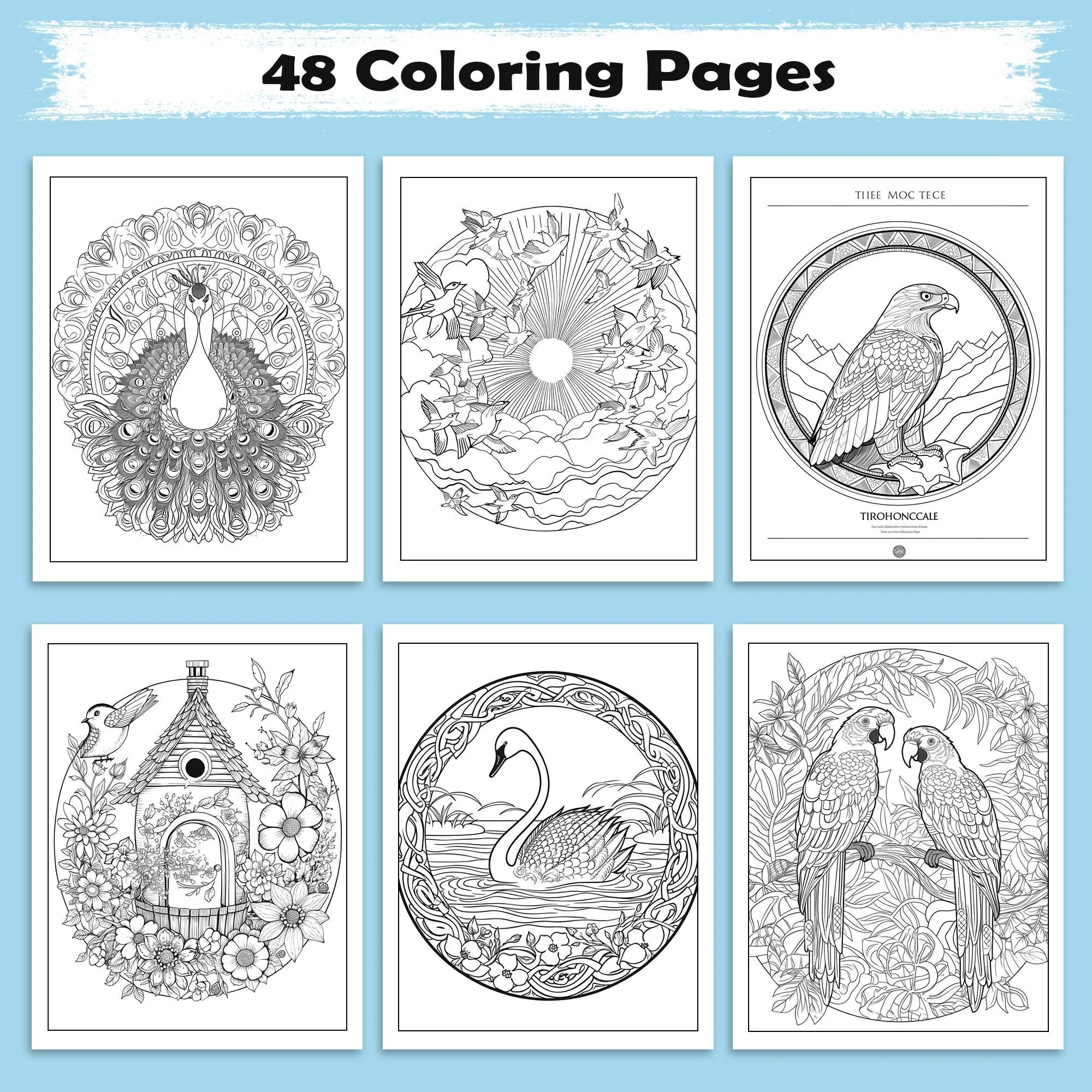 Feathered Mandalas Coloring Pages – 48 Intricate Bird Designs for Adults - image 3