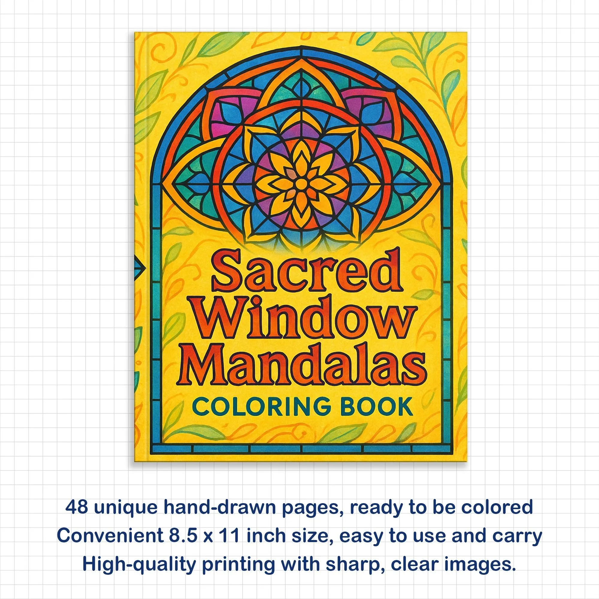 Sacred Window Mandalas – Stained Glass Mandala Coloring Pages – 48 Pages – Bold, Geometric, Radiant Patterns – For Adults - image 3