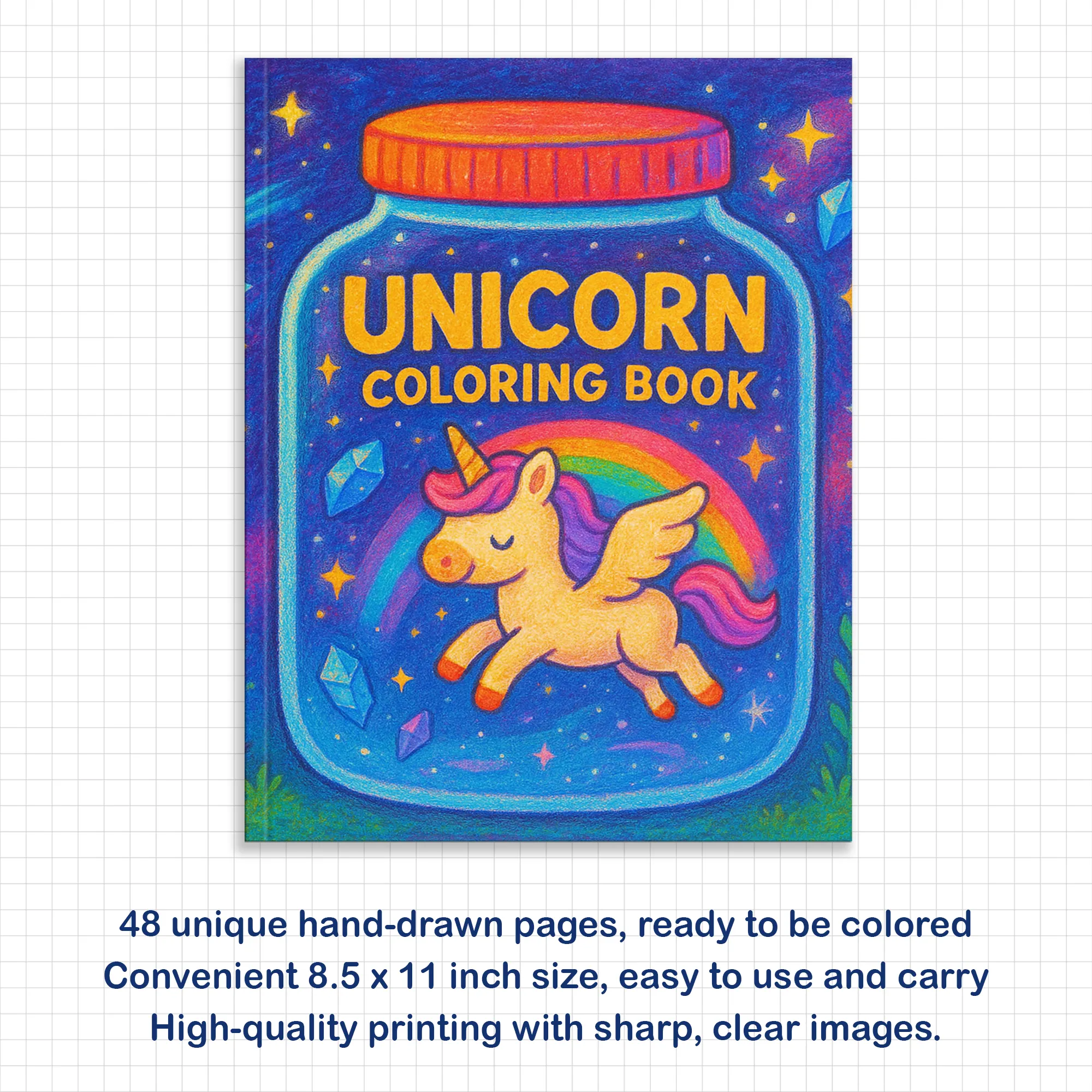 Kawaii Unicorn Coloring Book – Cute Magical Creatures in Glass Jars - image 3
