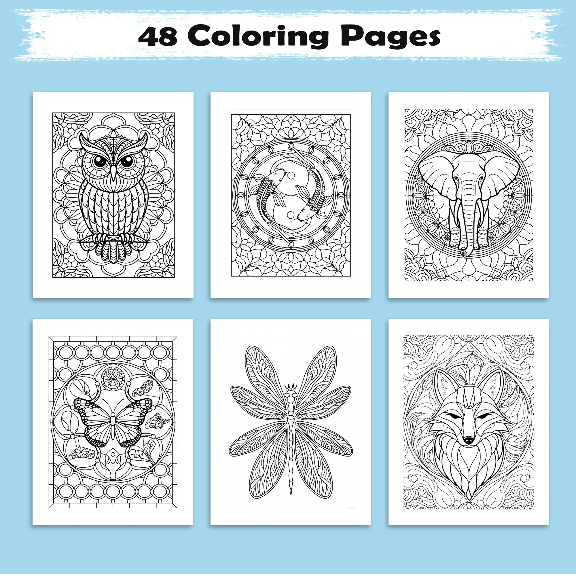 Wings & Whirls Mandala Coloring Pages – 48 Intricate Designs for Adults - image 3