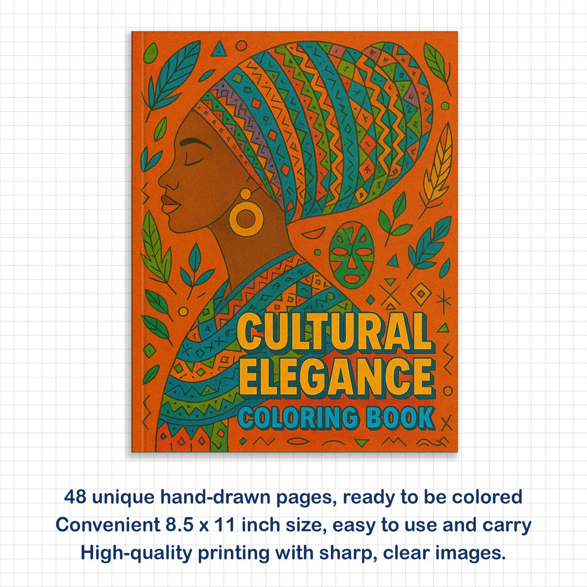 Cultural Elegance Coloring Pages – 48 Pages – Intricate Patterns, Regal Women, Global Style – For Adults - image 5