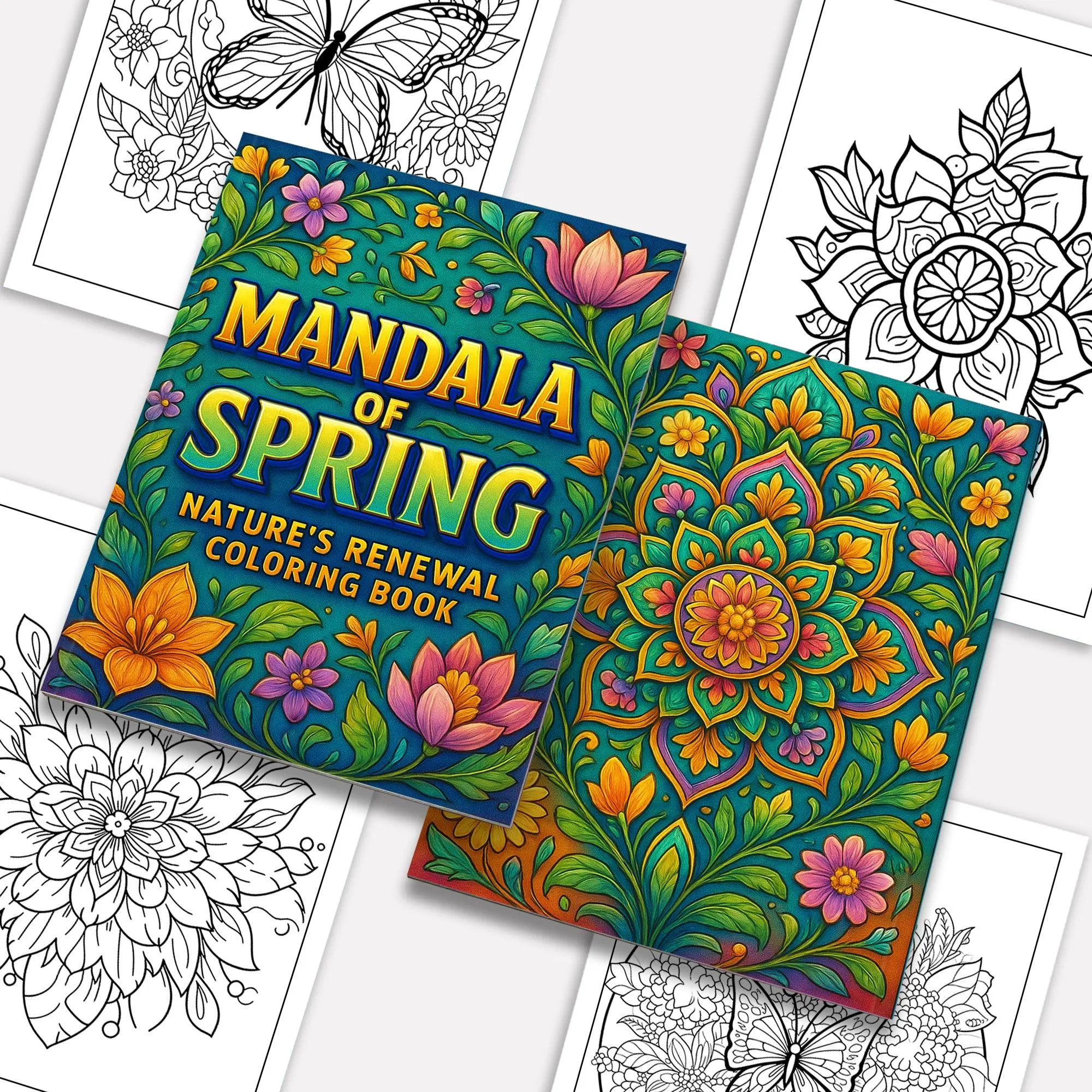 Mandala of Spring Nature Coloring Pages – 48 Pages ��� Botanical Mandalas, Fresh Spring Designs – For Adults