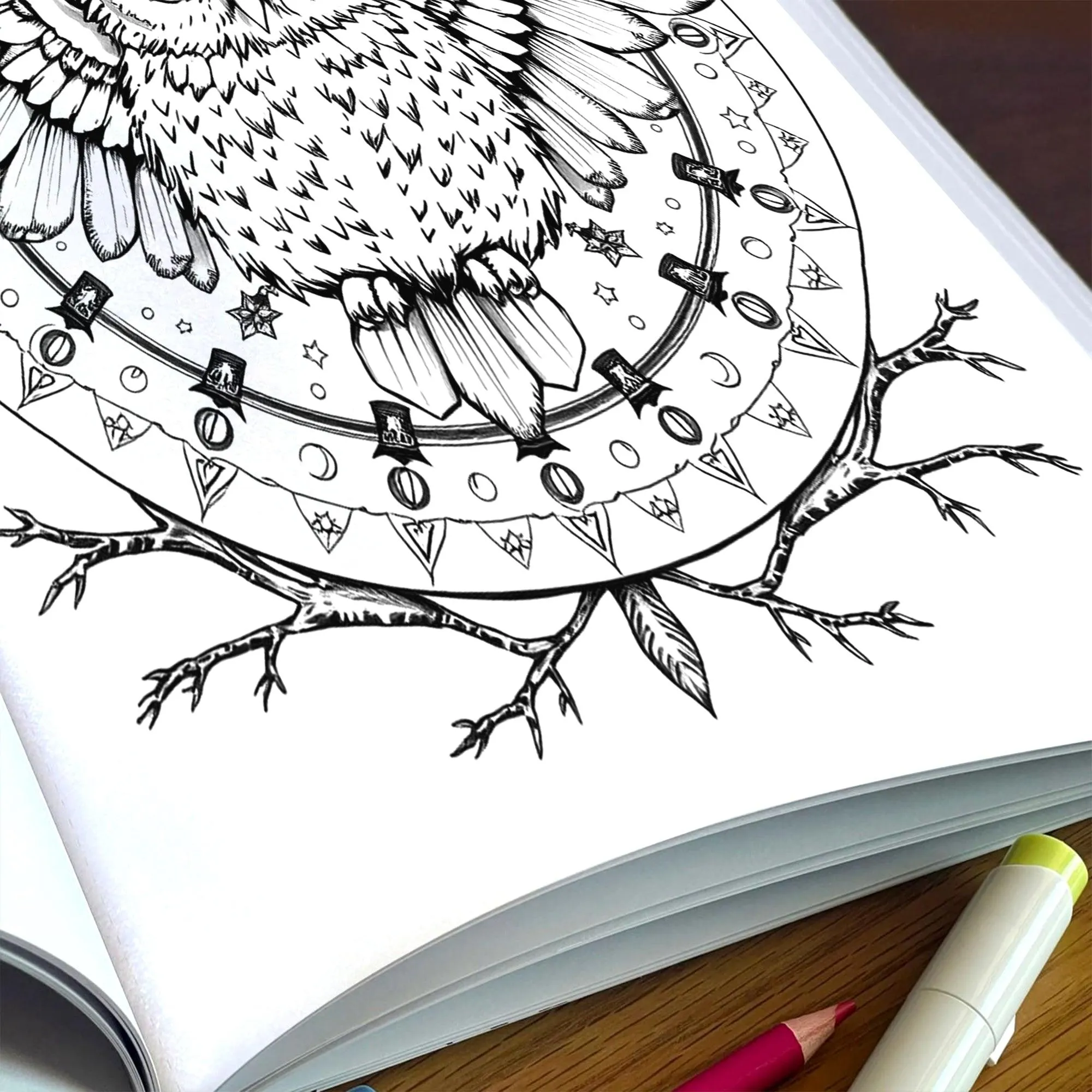 Spirit Animal Mandalas – Mandala Coloring Pages – 48 Pages – Owls, Foxes, Dragons & Sacred Beasts – For Adults - image 5