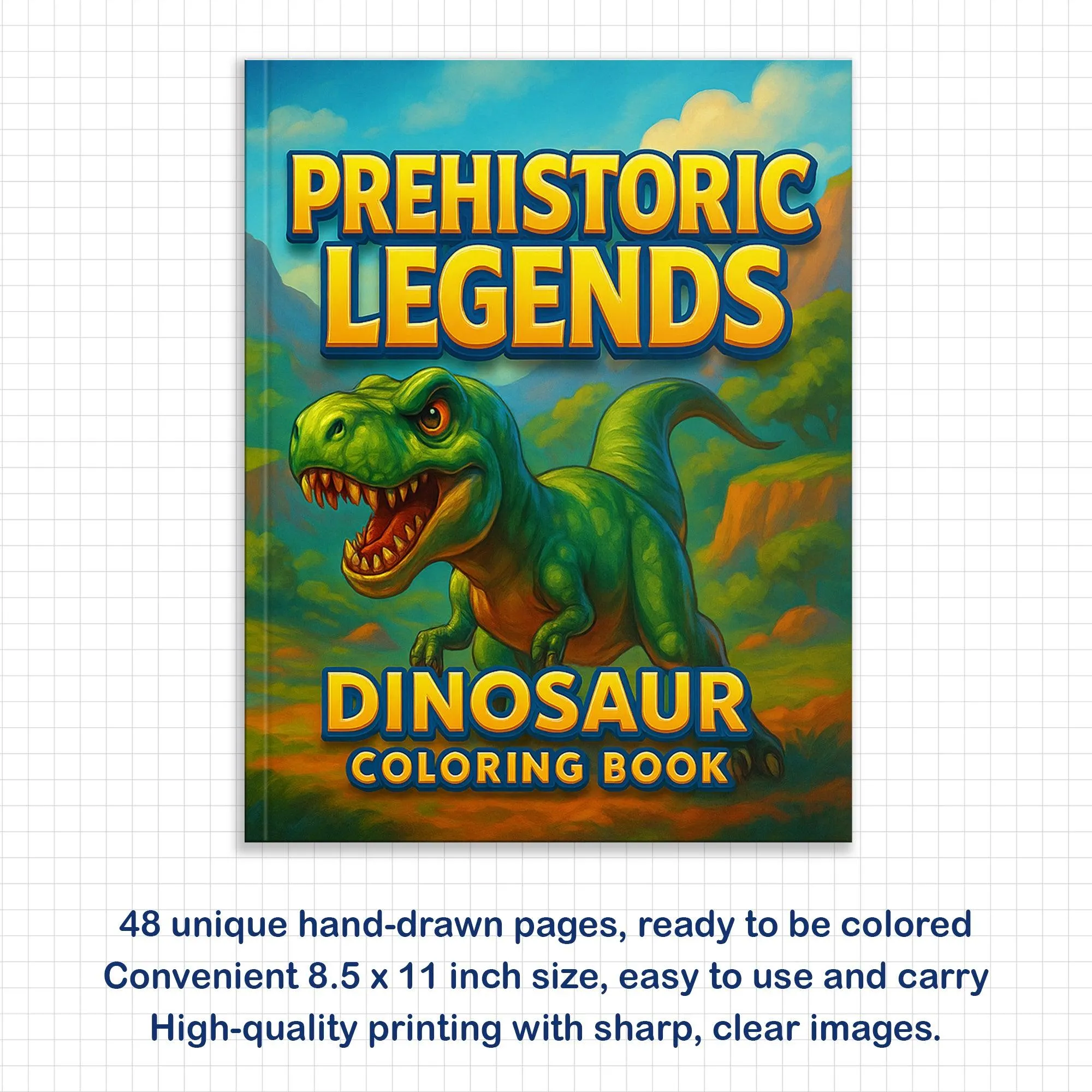 Prehistoric Legends – Dinosaur Coloring Pages – 48 Pages – Fierce Jurassic Creatures – For Kids - image 2