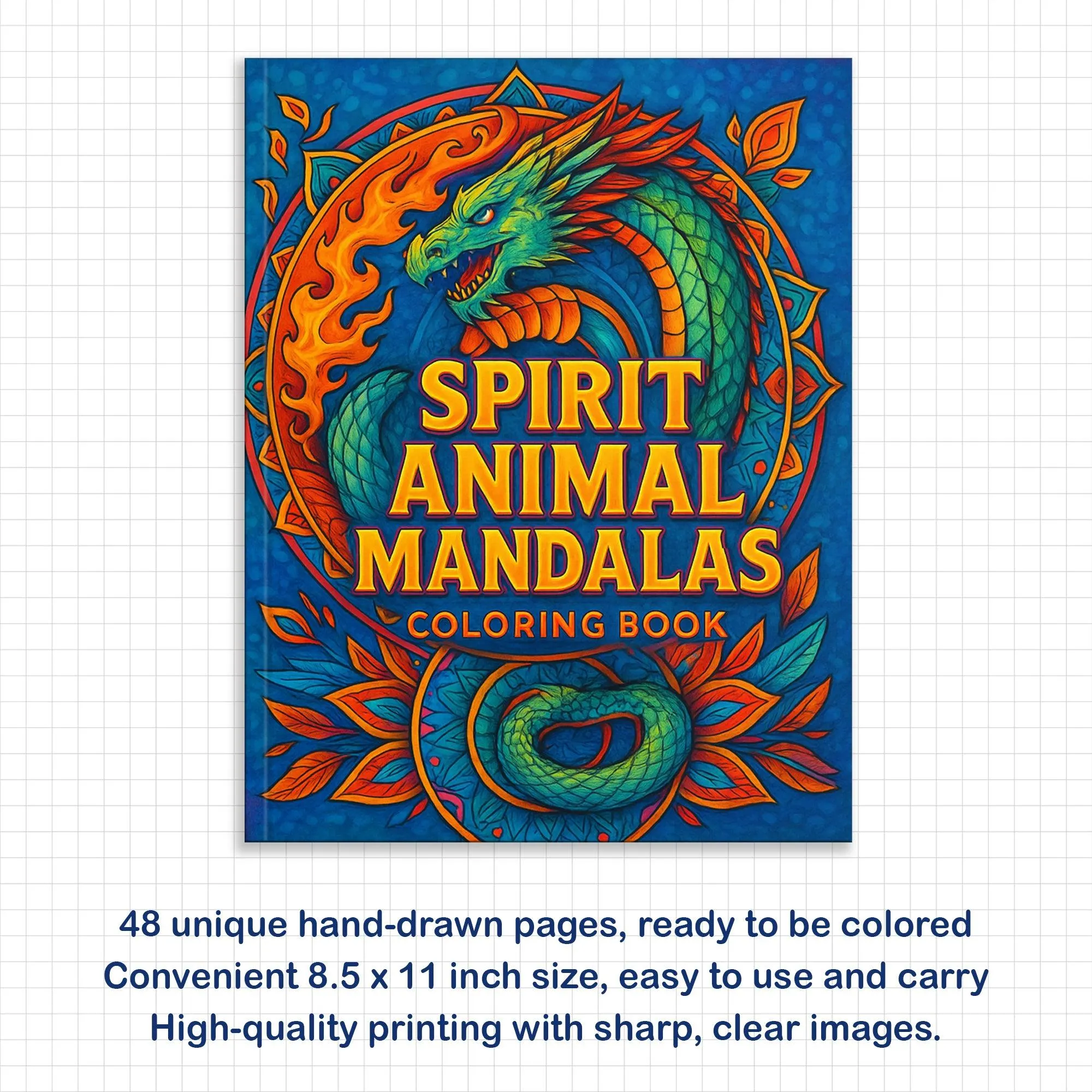 Spirit Animal Mandalas – Mandala Coloring Pages – 48 Pages – Owls, Foxes, Dragons & Sacred Beasts – For Adults - image 3