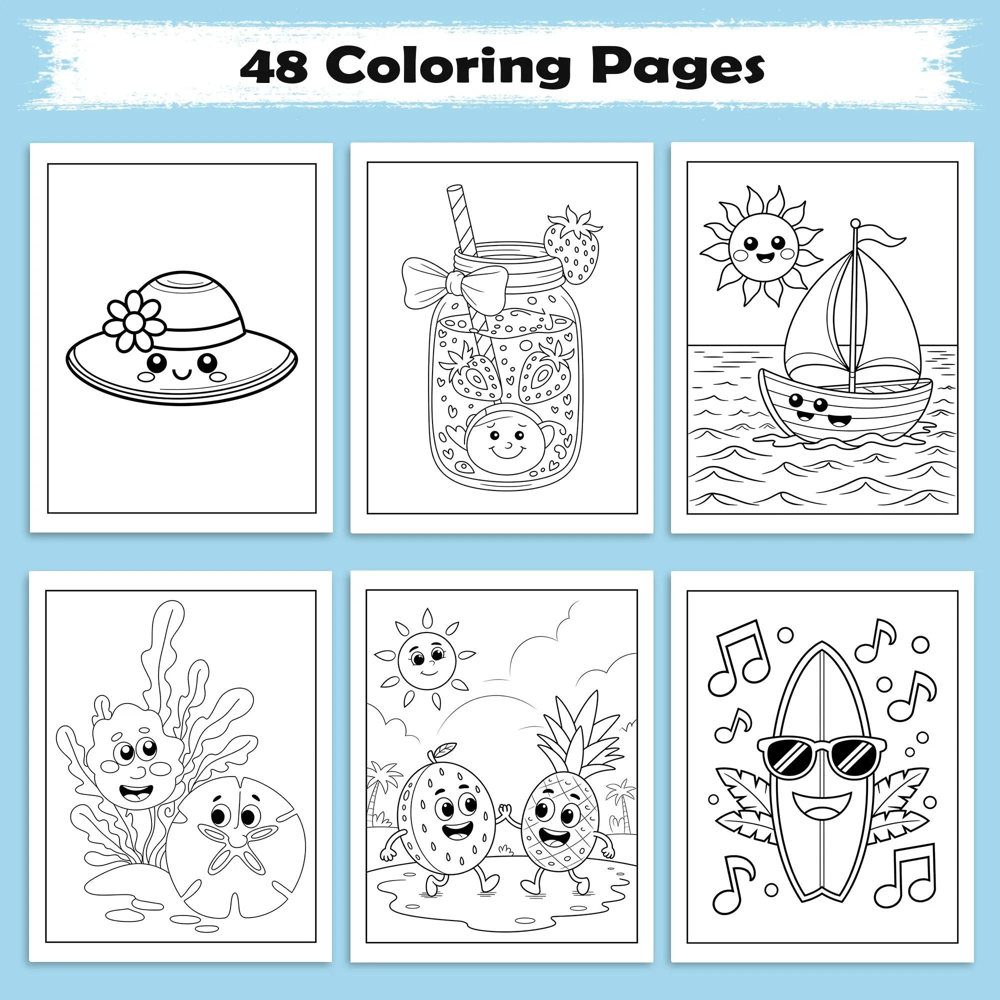 Tropical Fun Hawaii Coloring Pages – 48 Cute Summer Activities for Kids - image 3