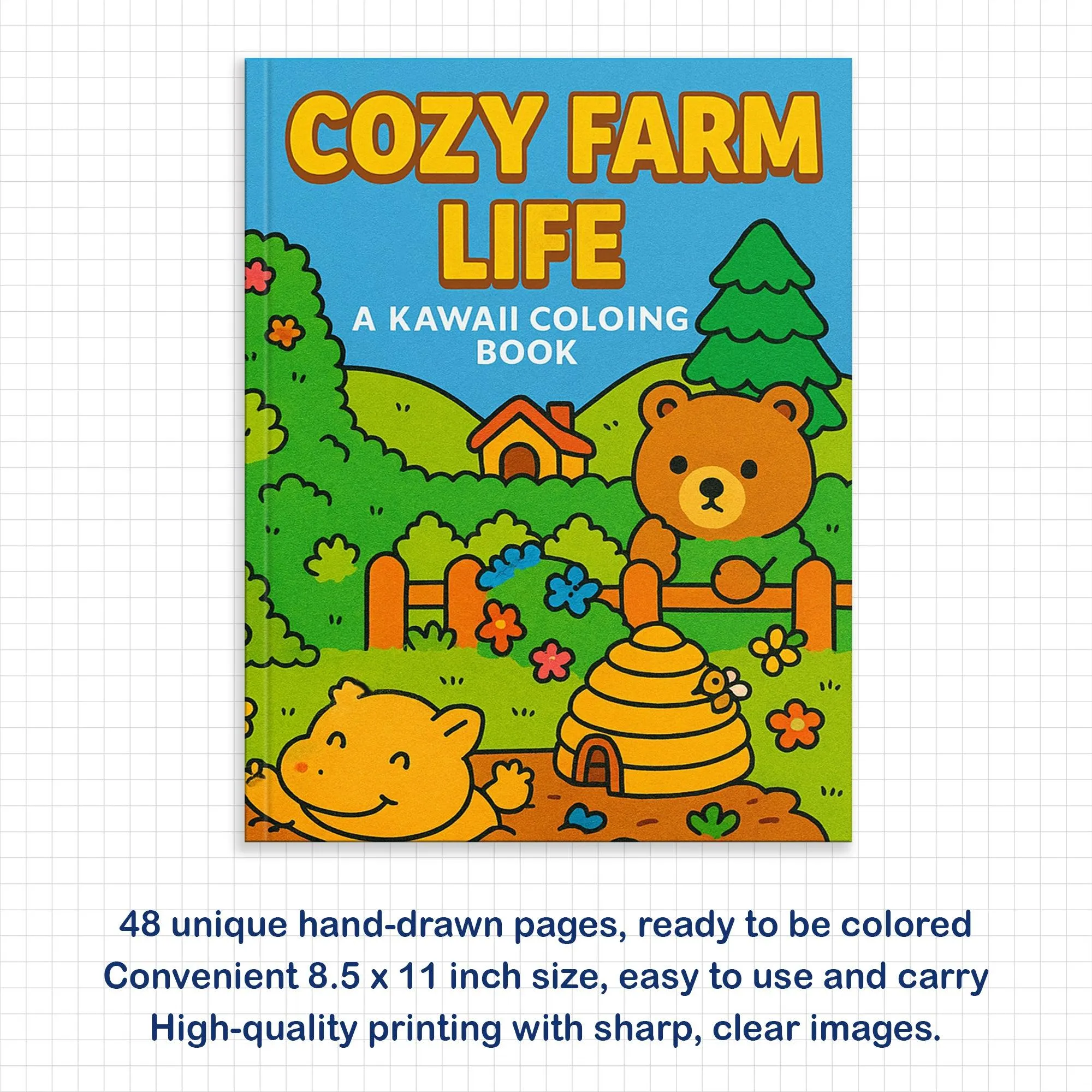 Cozy Farm Life: A Kawaii Coloring Book - Super Cute Animal Characters - image 3