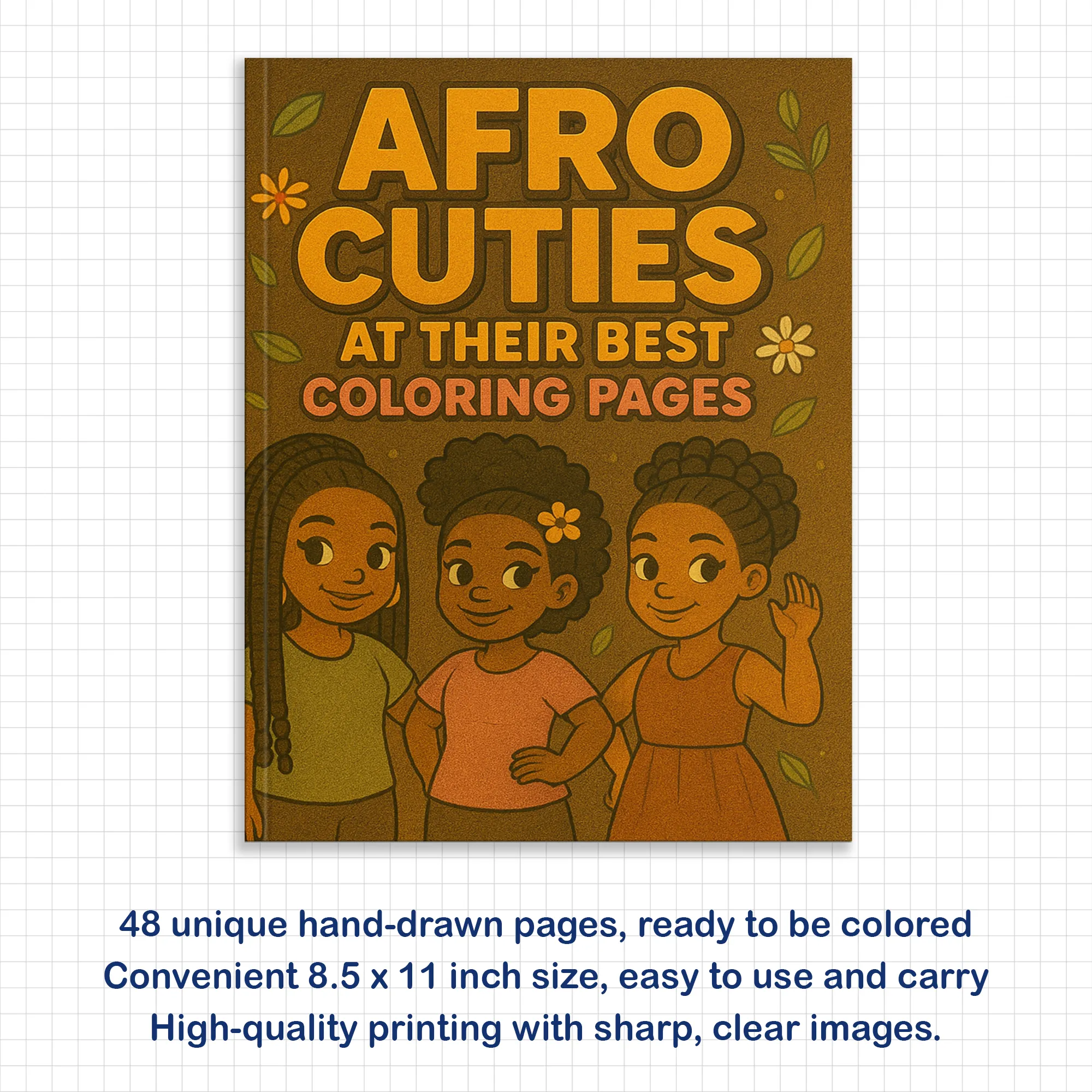 Afro Cuties Self-Care Queens Coloring Pages – 48 Pages – Fun, Beautiful, Black Girl Confidence – For Adults - image 3