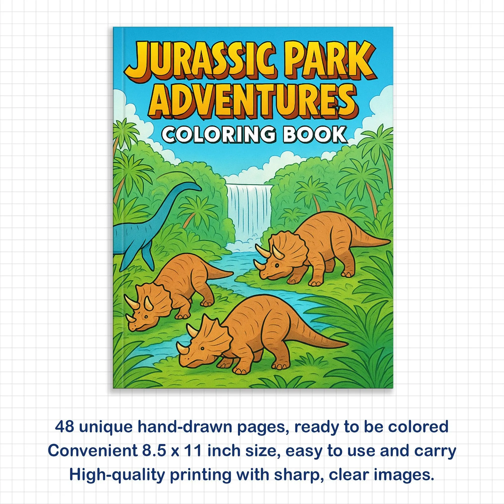 Jurassic Park Adventures – Dinosaur Coloring Pages – 48 Pages – Exciting, Wild, Prehistoric Fun – For Kids - image 3