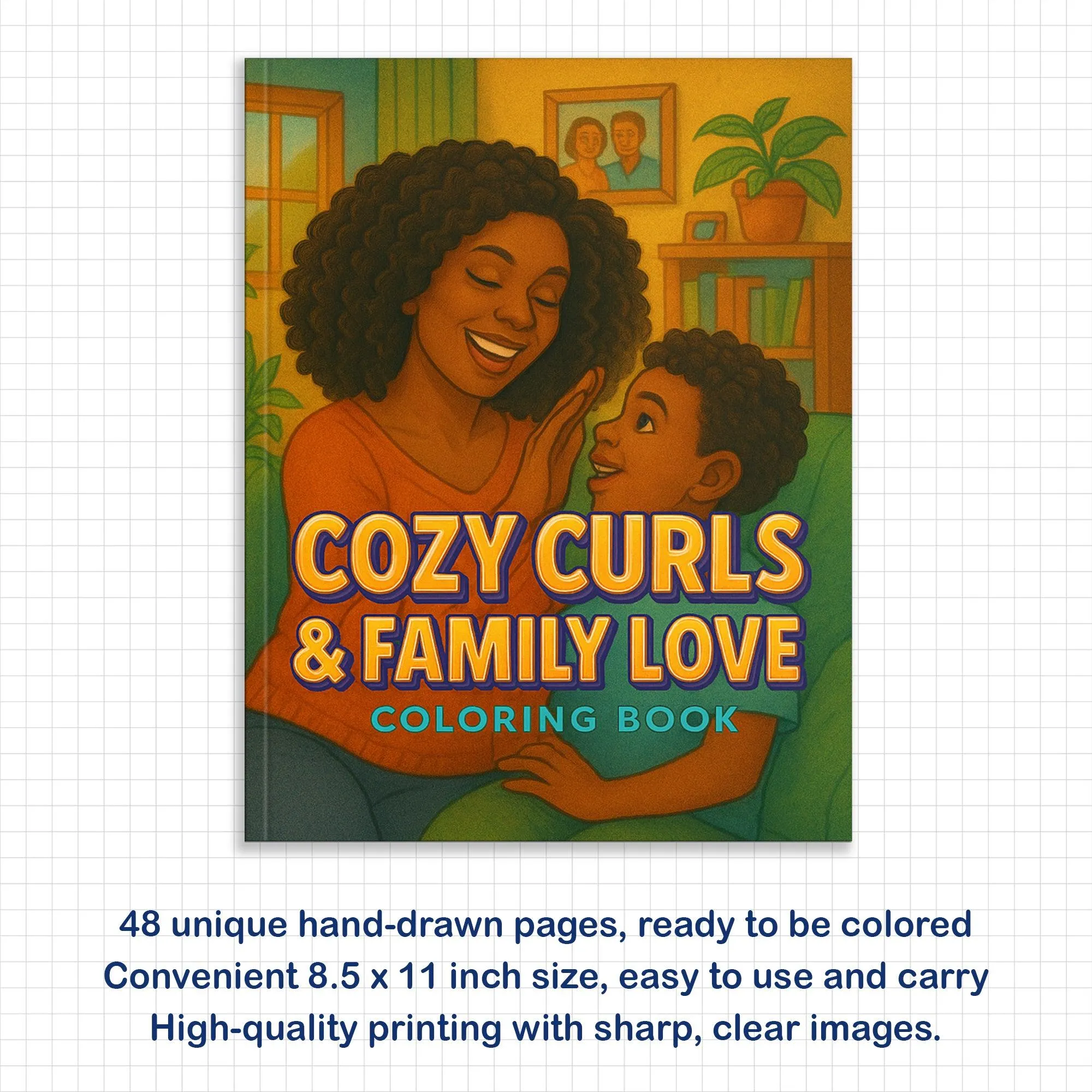 Cozy Curls & Family Love Coloring Pages – 48 Warm Domestic Scenes for Adults - image 3