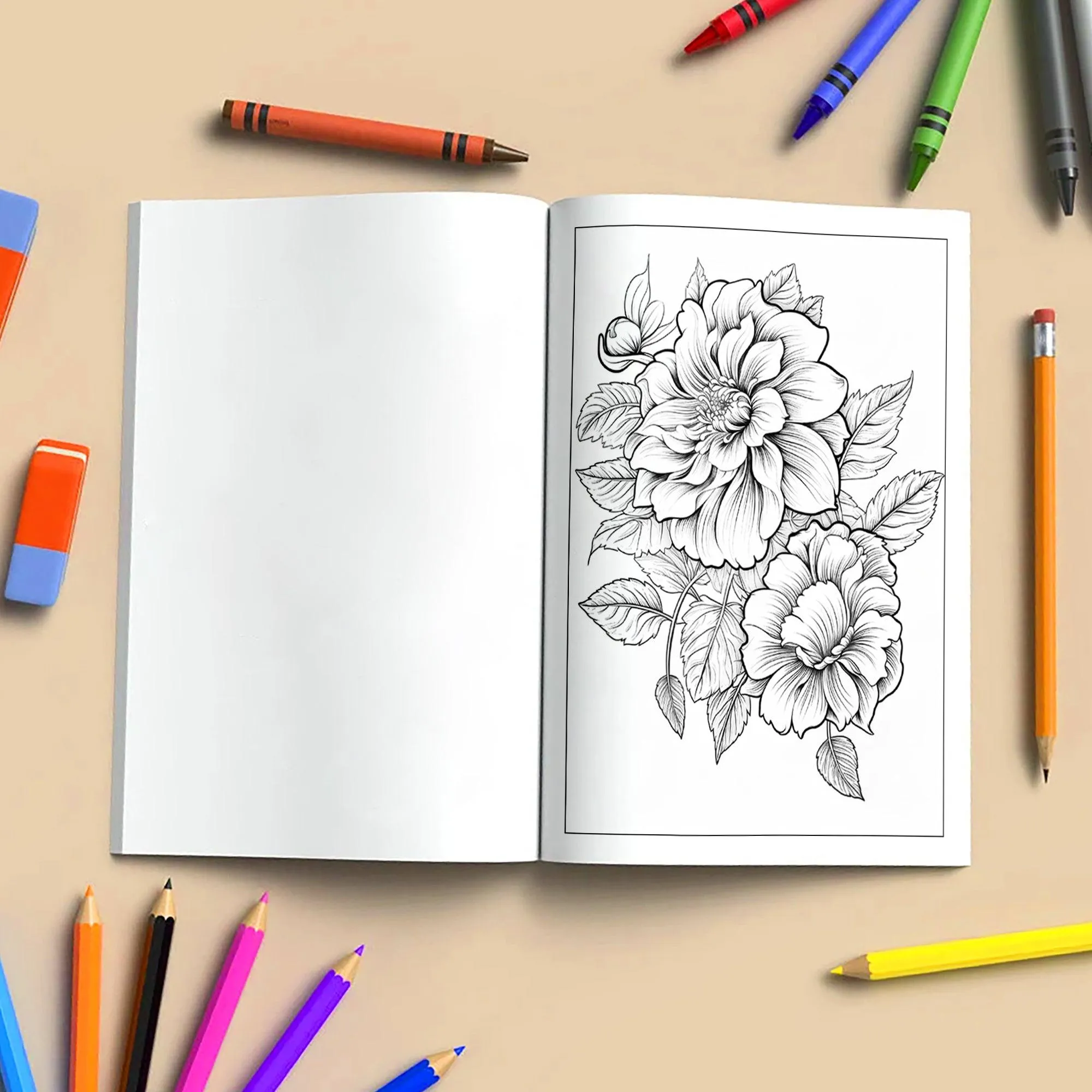 Garden Grace Coloring Pages – 48 Beautiful Flower Line Art Designs for Adults - image 4
