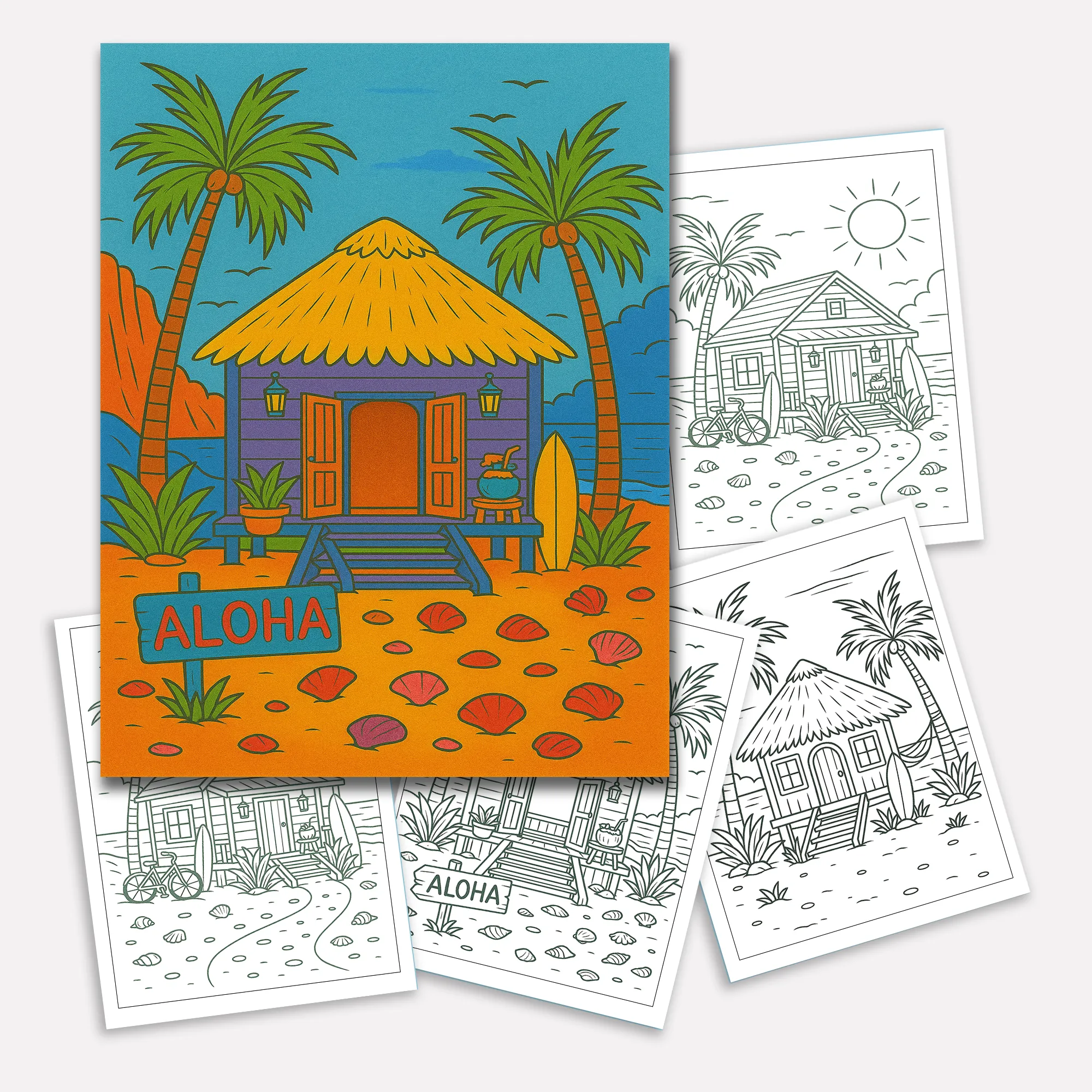 Cozy Island Life Coloring Pages – 48 Pages – Chill, Peaceful, Tropical Moments – For Adults - image 3