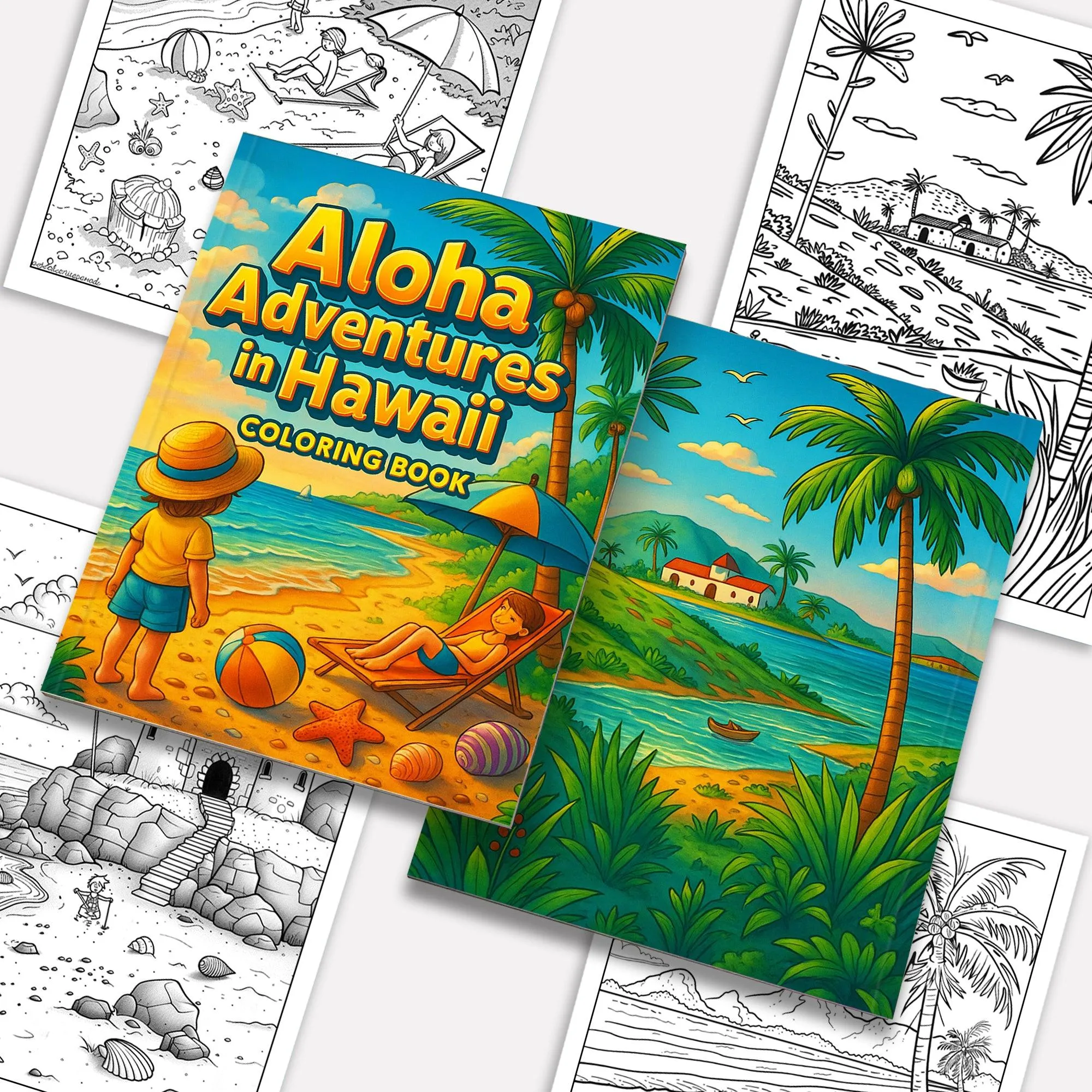 Aloha Adventures in Hawaii Coloring Pages – 48 Summer Fun Designs for Kids