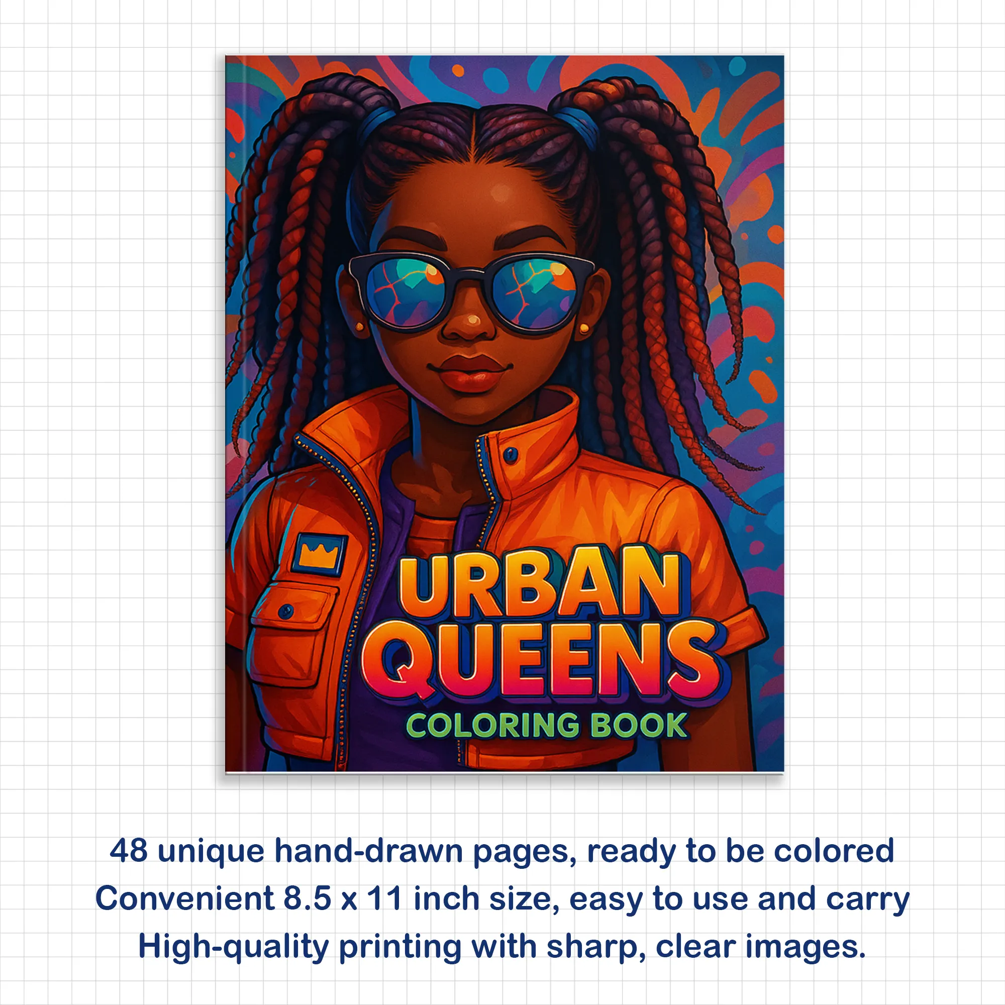 Urban Queens – Black Girls Coloring Pages – 48 Pages – Cool, Stylish, Confident – For Adults - image 2