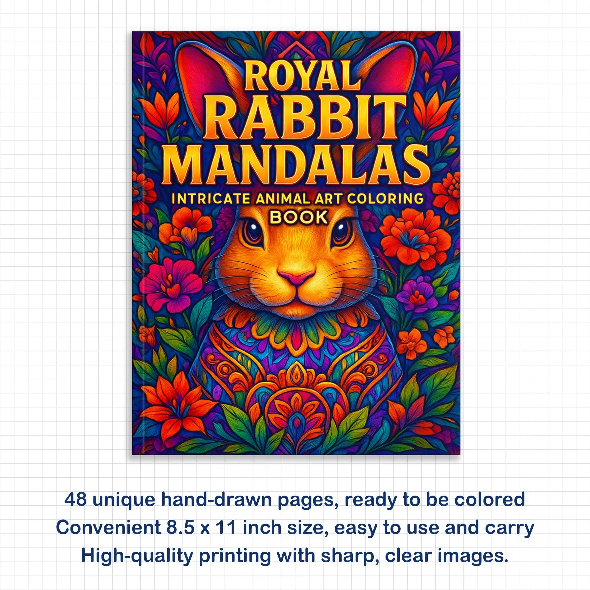 Royal Rabbit Mandalas Coloring Pages – 48 Detailed Animal Mandalas for Adults - image 3