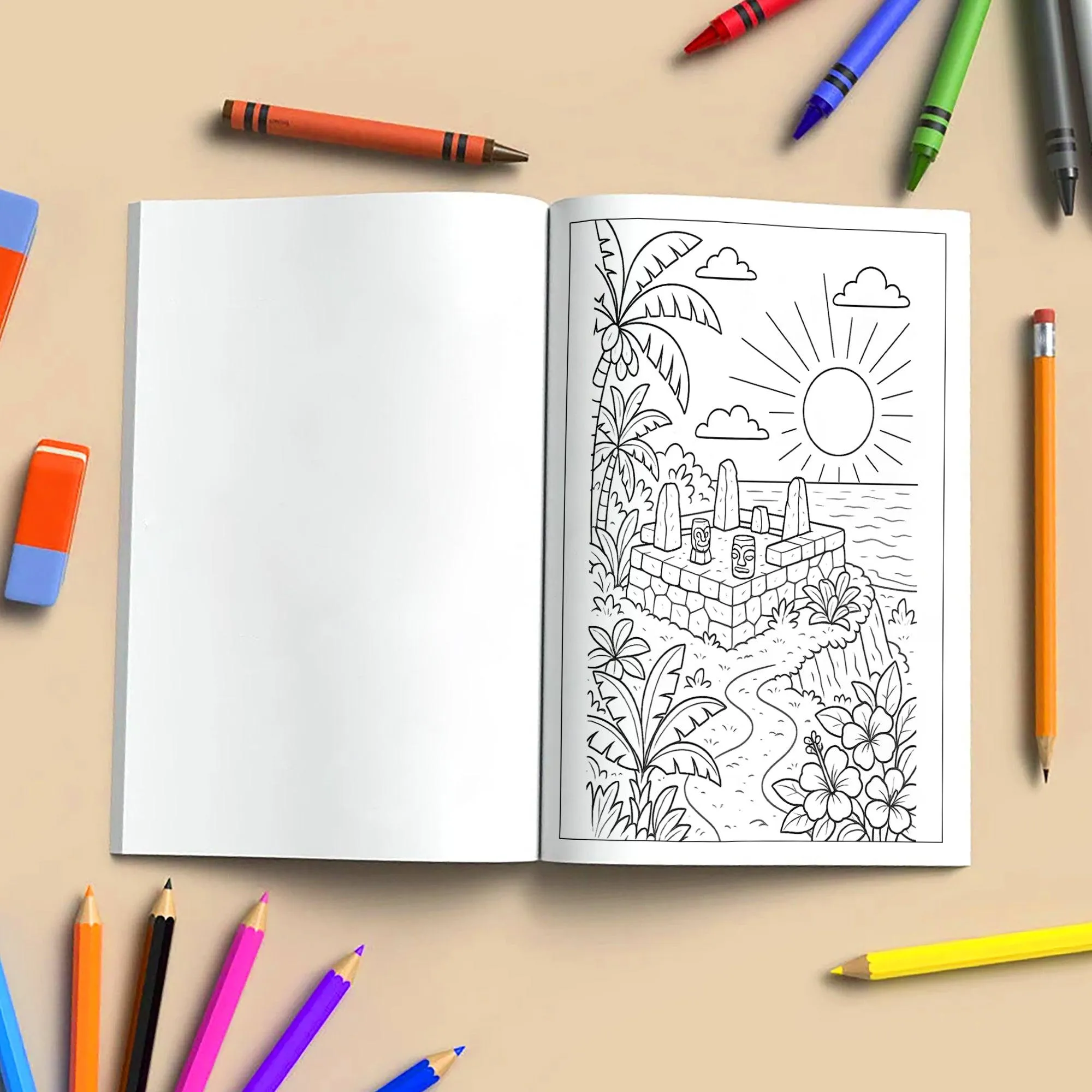 Sacred Hawaii Coloring Pages – 48 Legendary Temples & Tiki Scenes for Adults - image 4