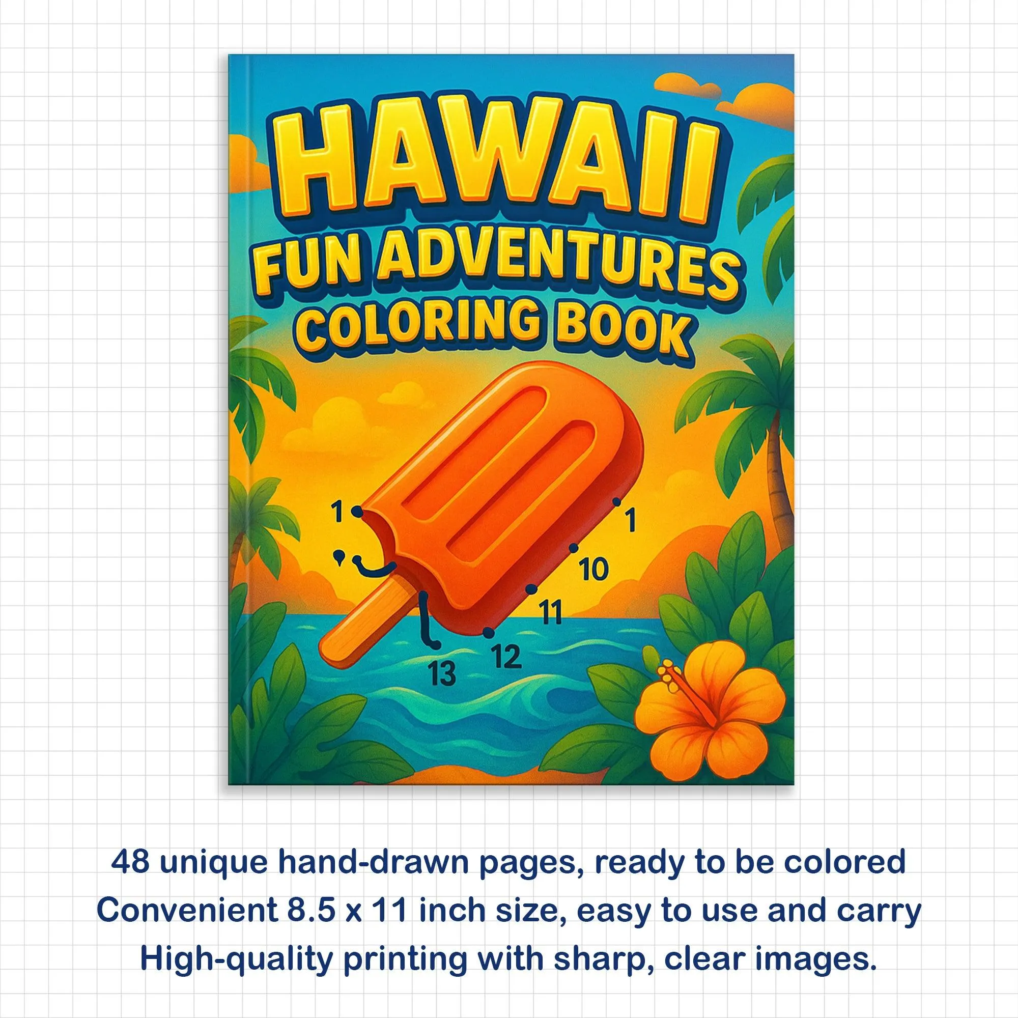 Hawaii Fun Adventures Coloring Pages – 48 Tropical Island Scenes for Kids - image 3