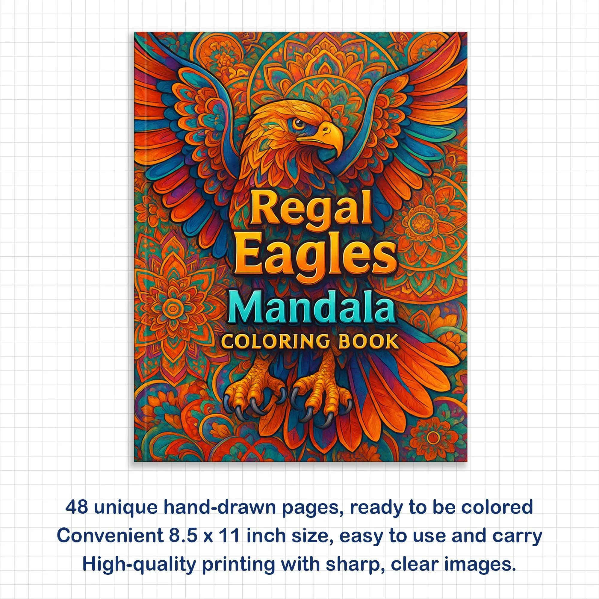 Regal Eagles Mandala Coloring Pages – 60 Bold Line Art Designs for Adults - image 3