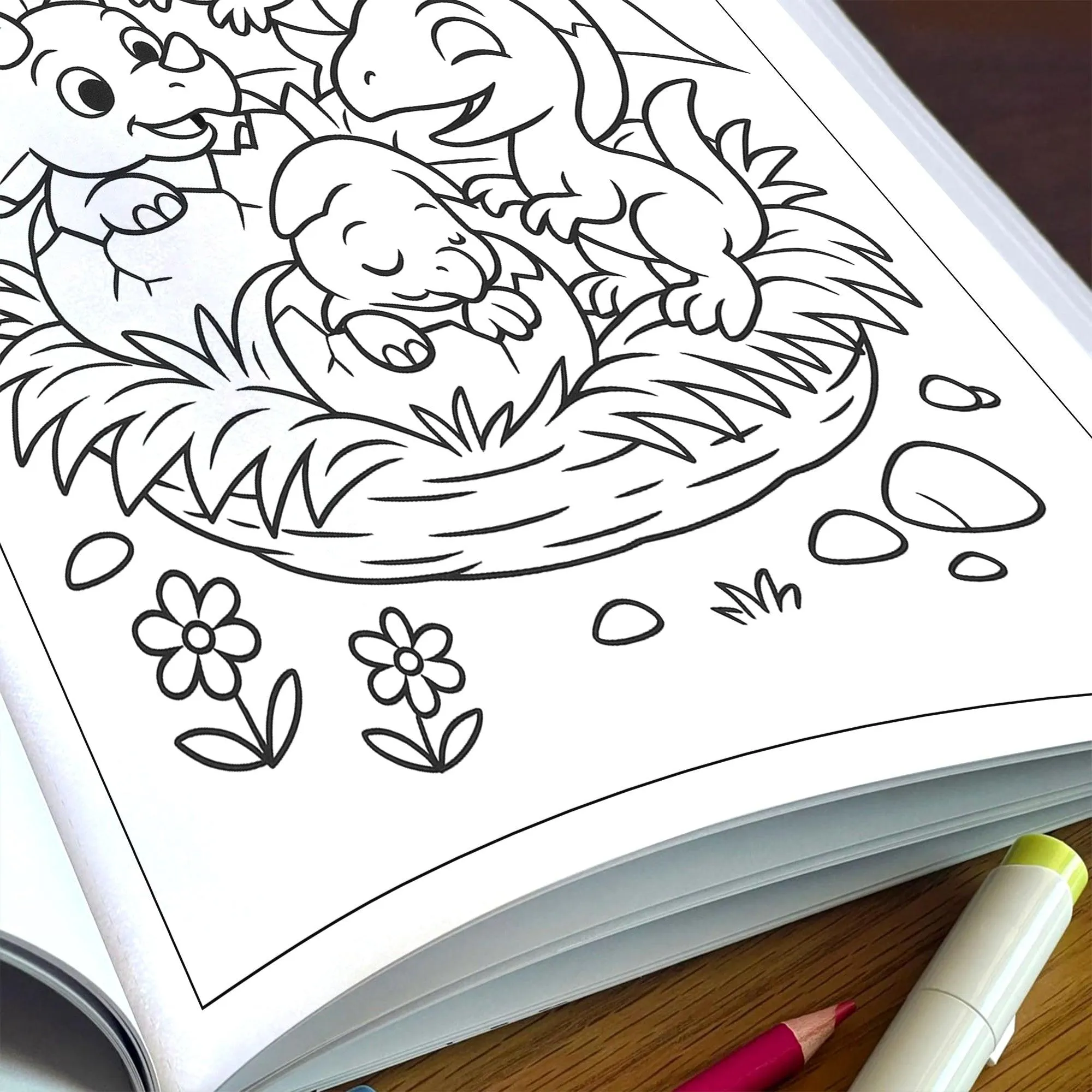 Baby Dino Adventures – Dinosaur Coloring Pages – 48 Pages – Cute, Playful, Prehistoric Fun – For Kids - image 6
