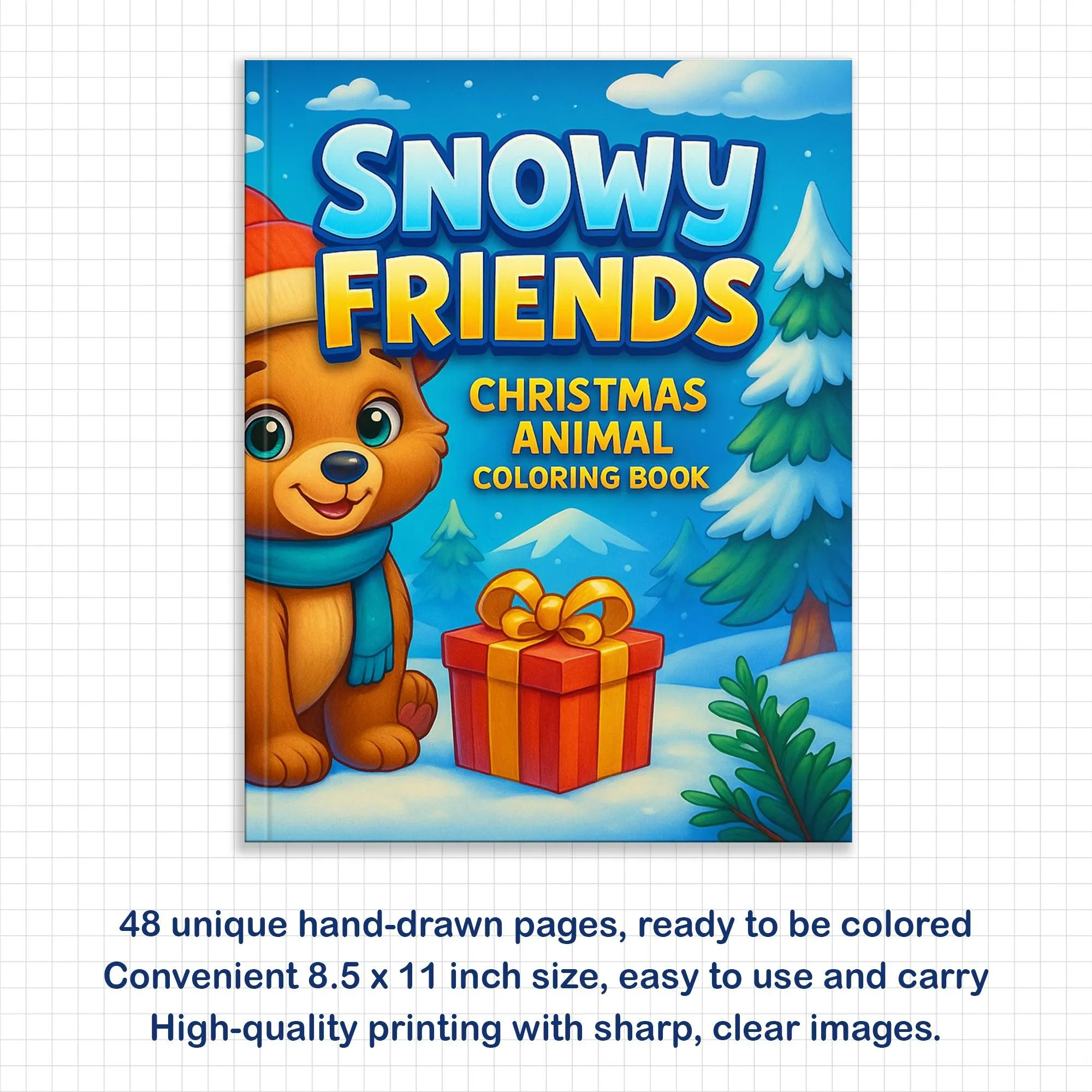 Snowy Friends Coloring Pages – 48 Pages – Cute Winter Animals – For Kids - image 2
