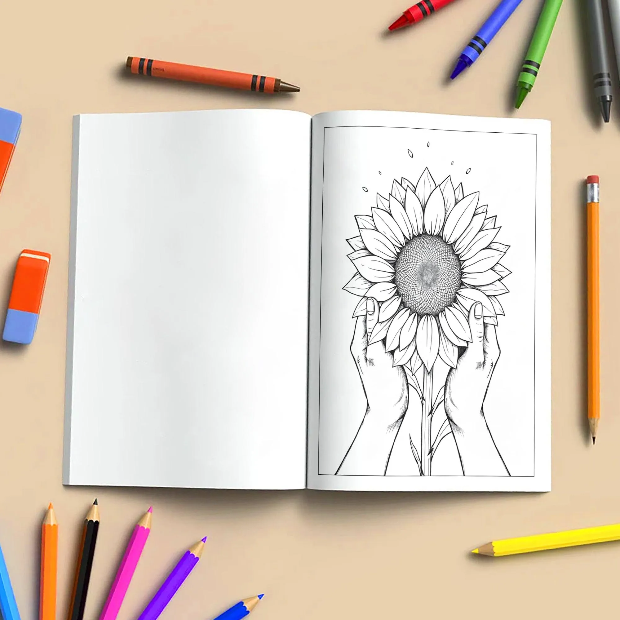 Hands of Bloom – Coloring Pages – 48 Symbolic Floral & Hand Illustrations – For Kids And Adults - image 5