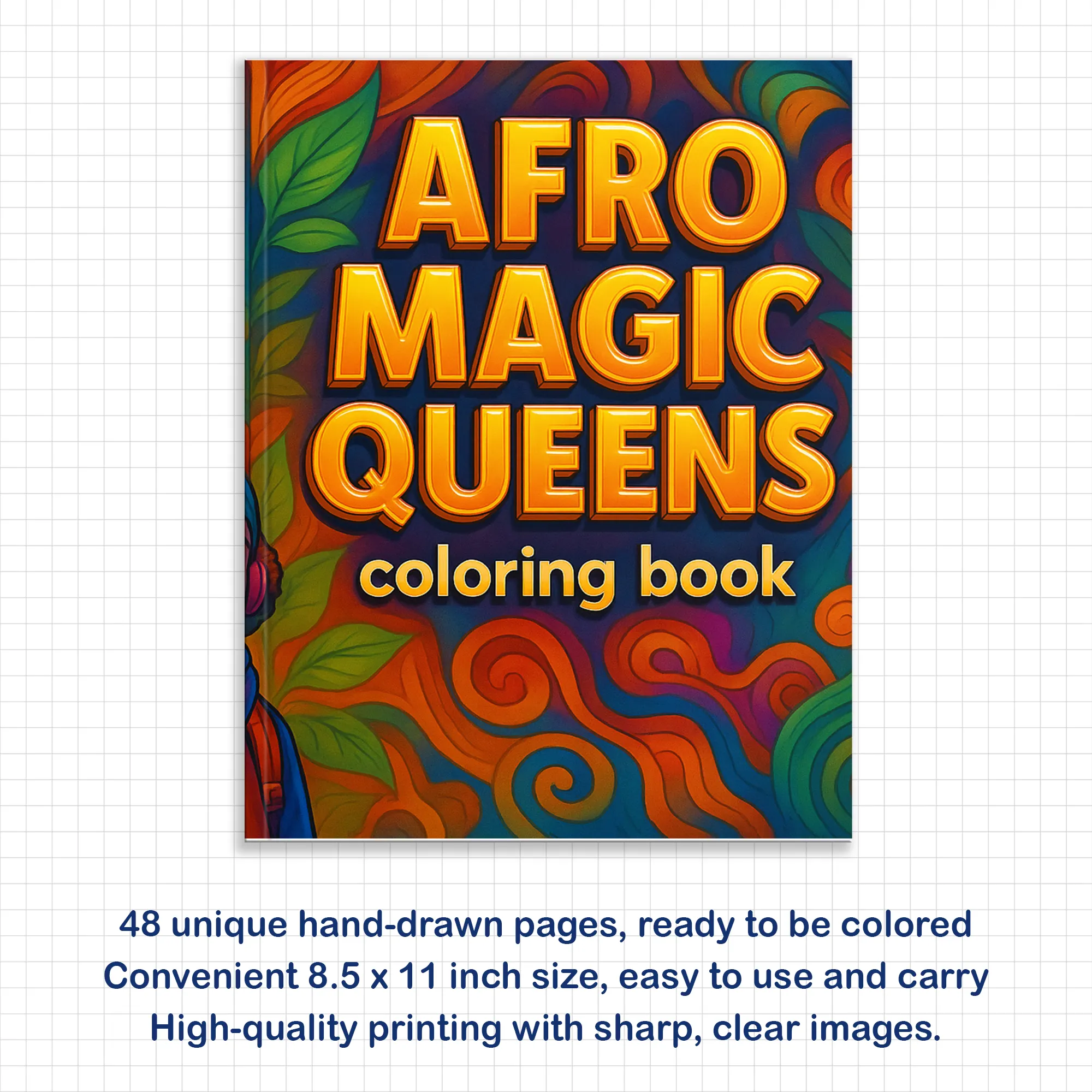 Afro Magic Queens – Black Girls Coloring Pages – 48 Pages – Empowering, Stylish, Natural Hair Looks – For Kids - image 2