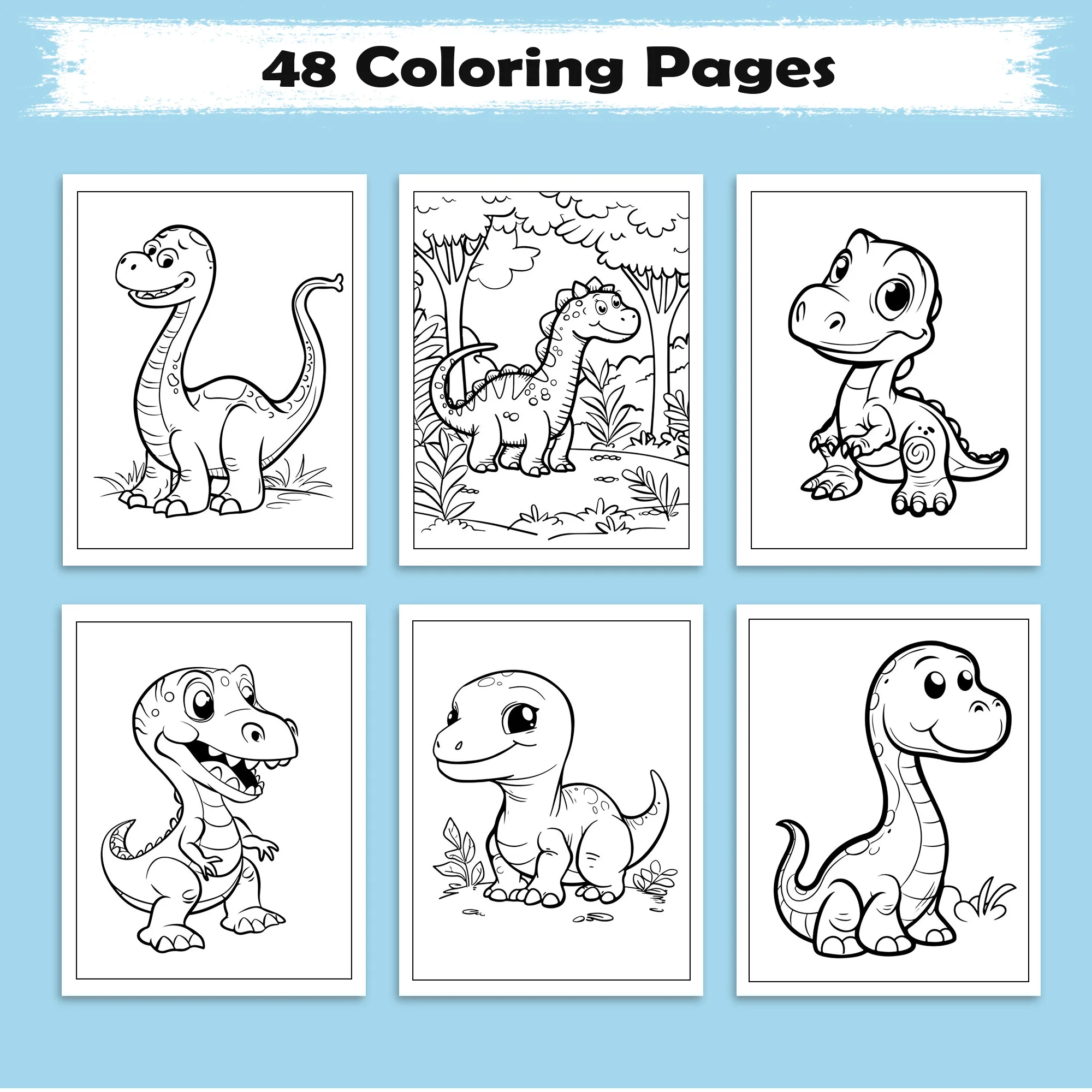 Cuddly Dinos Adventures – Dinosaur Coloring Pages – 48 Pages – Cute, Easy, Playful Fun – For Kids - image 3